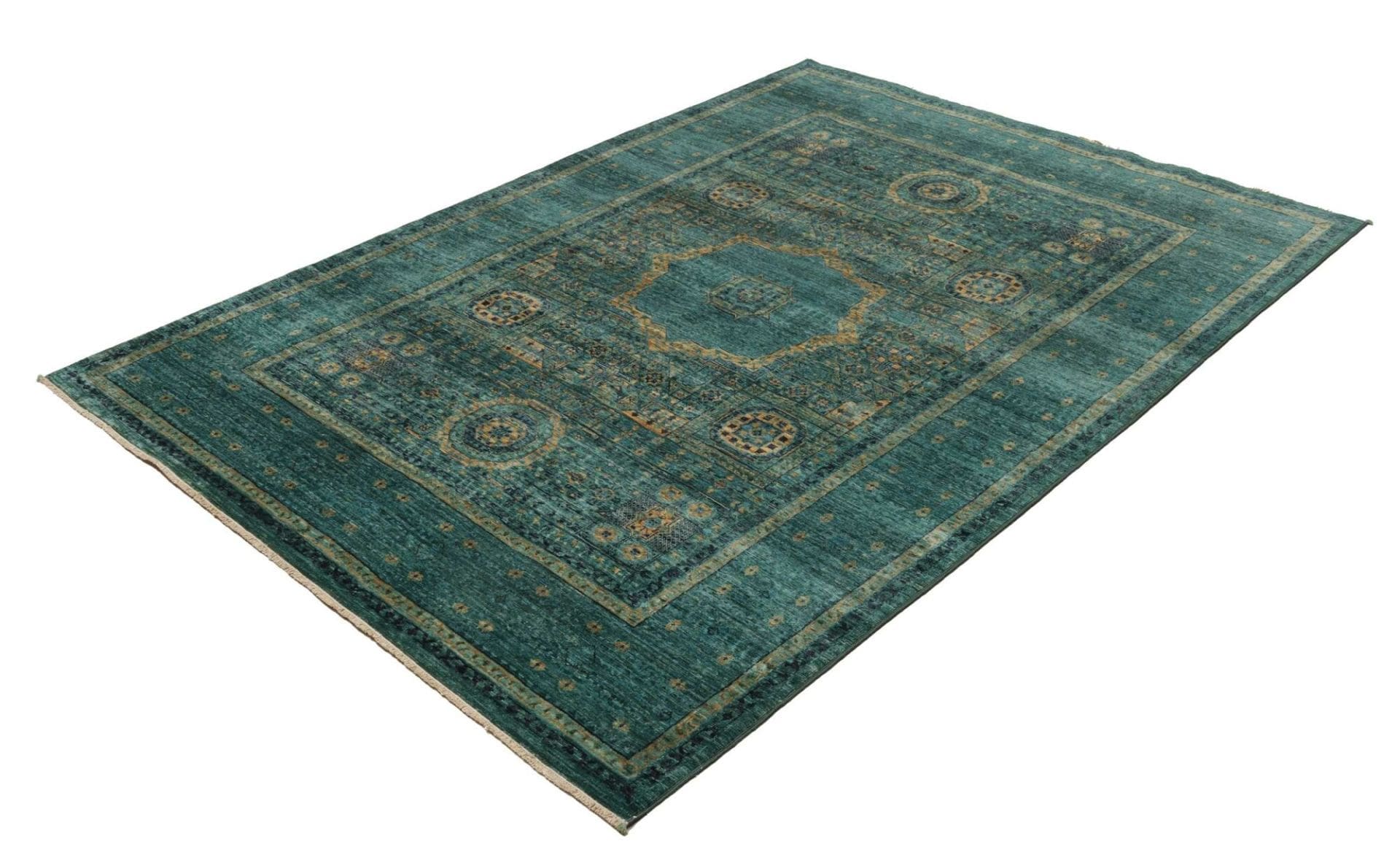 Mamluk Orientteppich 155 x 206 cm – handgeknüpft, Seide/Wolle