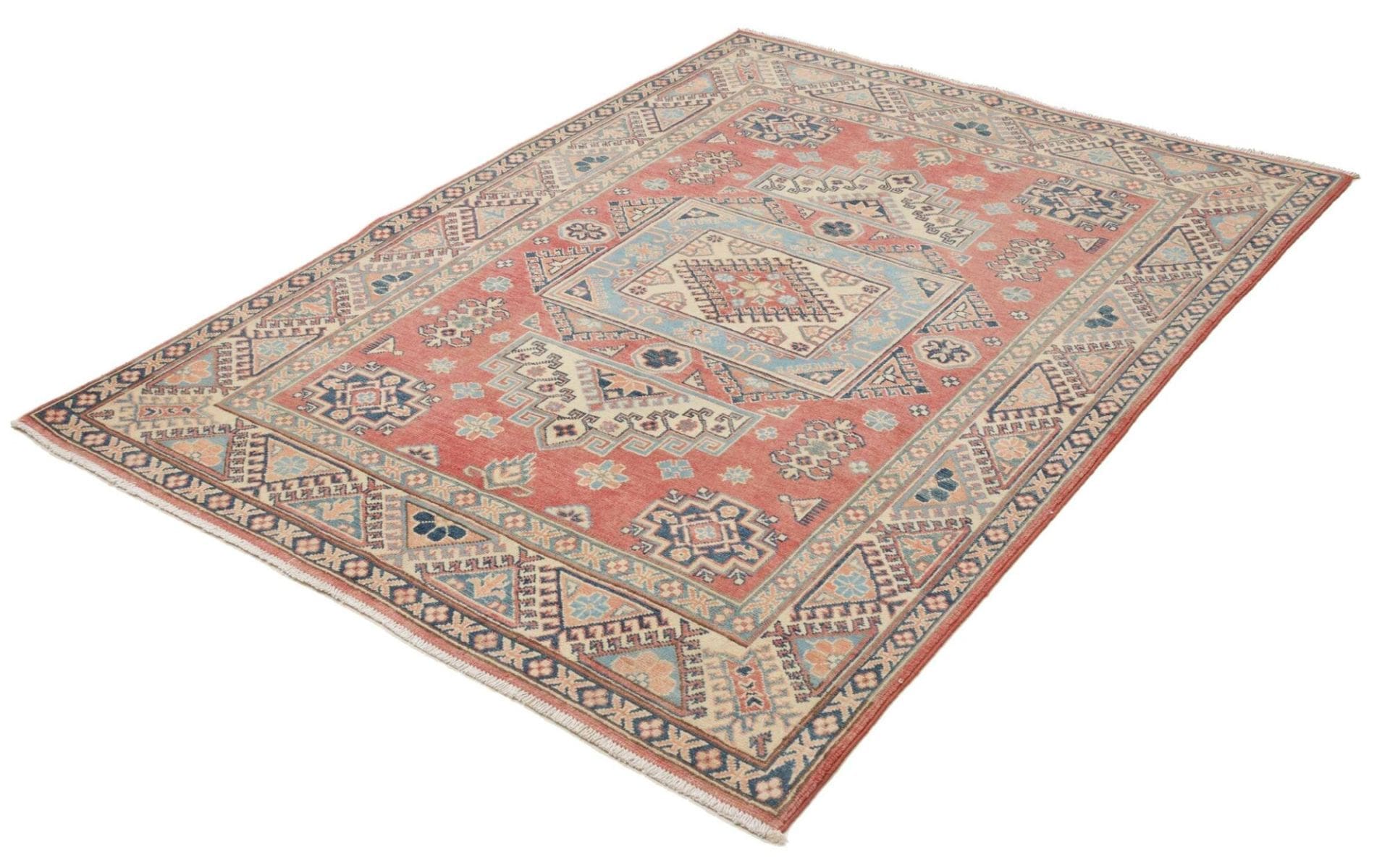 Kazak Teppich 153 x 197cm, geometrisches Muster, handgeknüpft