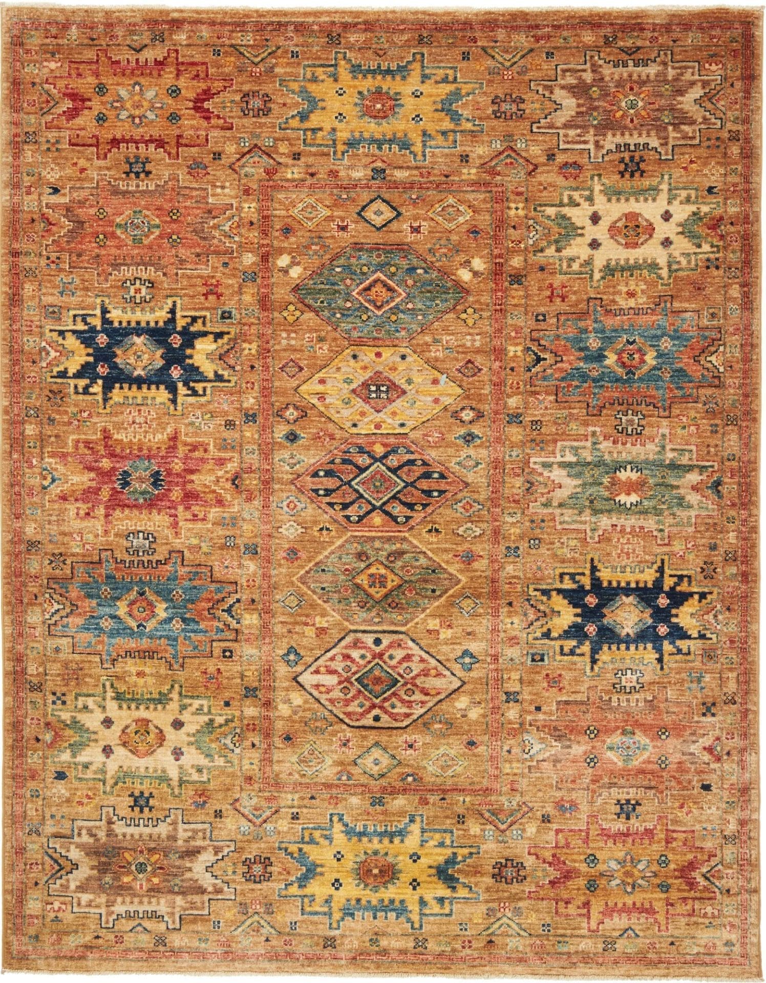 Samarkand Orientteppich 154 x 193 cm, farbenfrohes Design, handgeknüpft