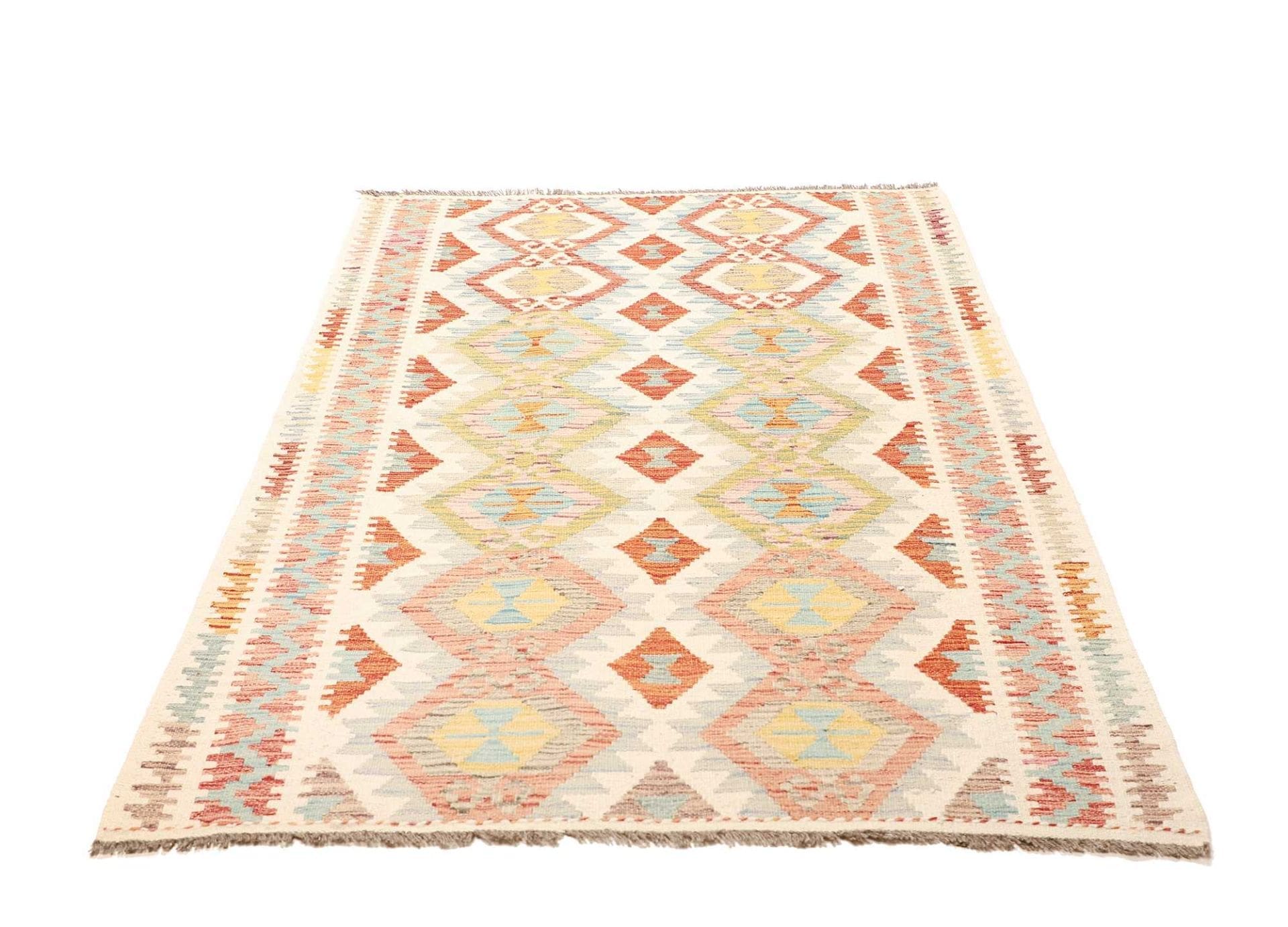 Kelim Teppich 127 x 184 cm, Schurwolle, handgewebt, Orientteppich