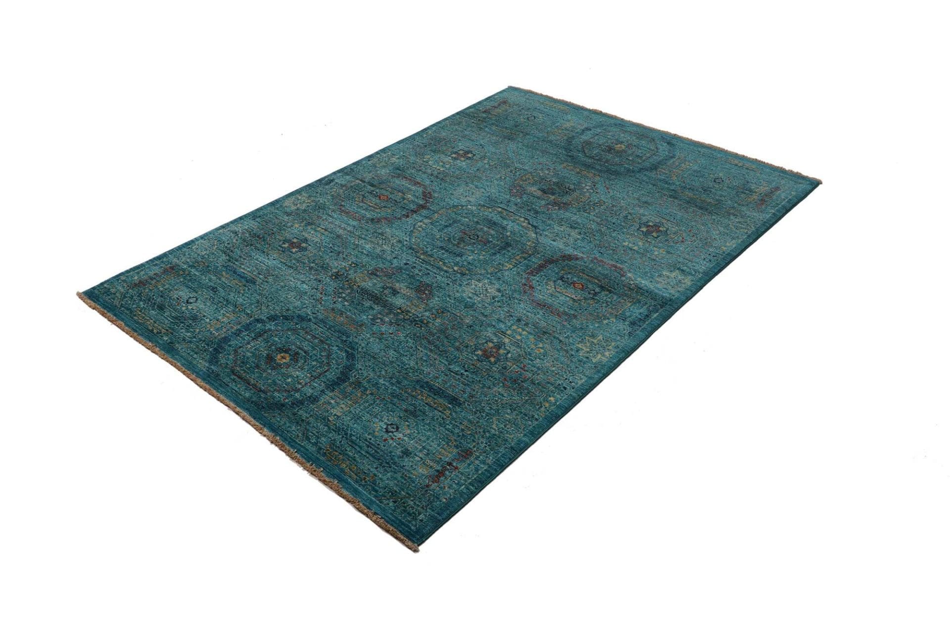 Mamluk Orientteppich 126 x 178 cm aus Schurwolle, handgeknüpft