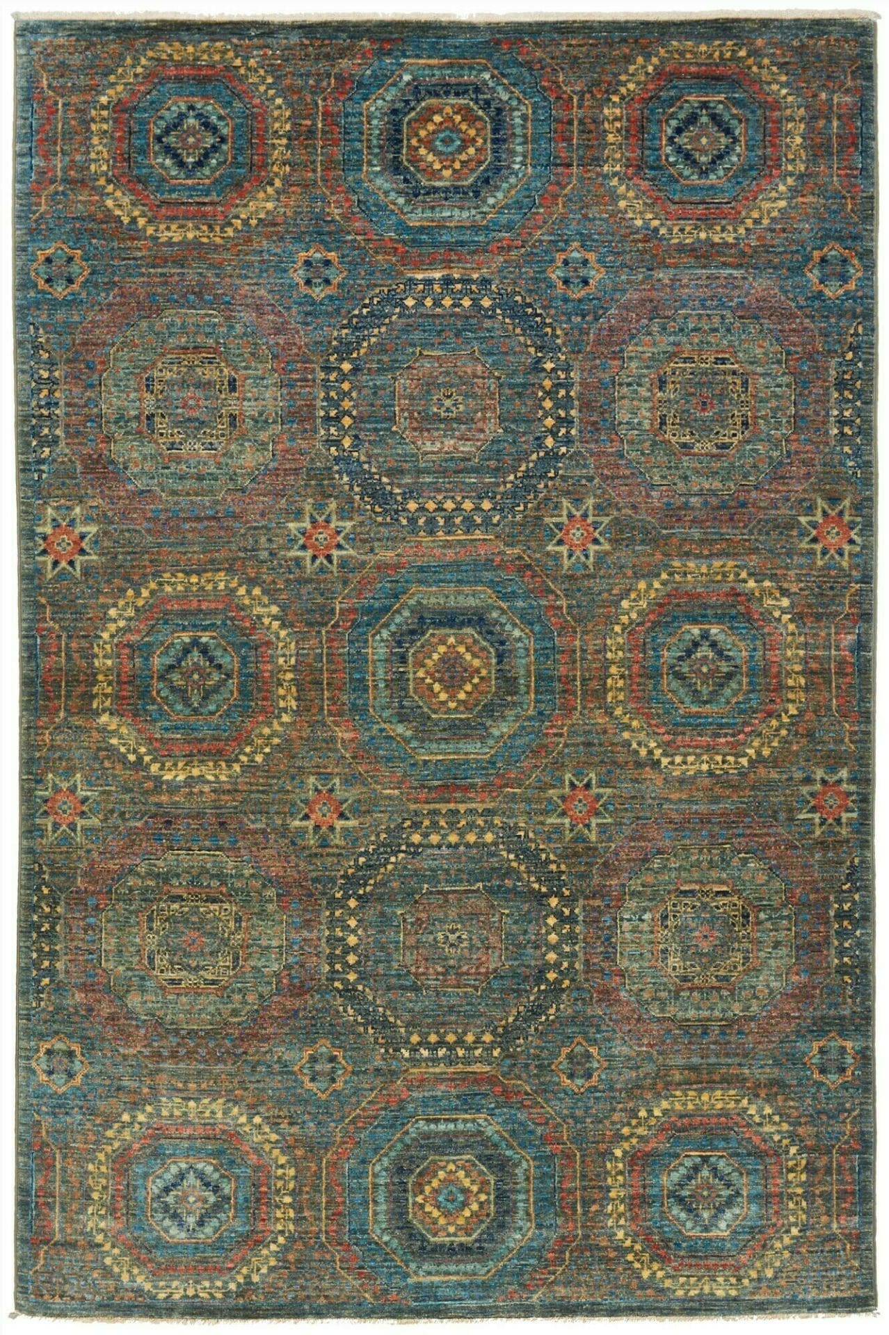 Mamluk Orientteppich 124 x 186 cm, handgeknüpft, Schurwolle