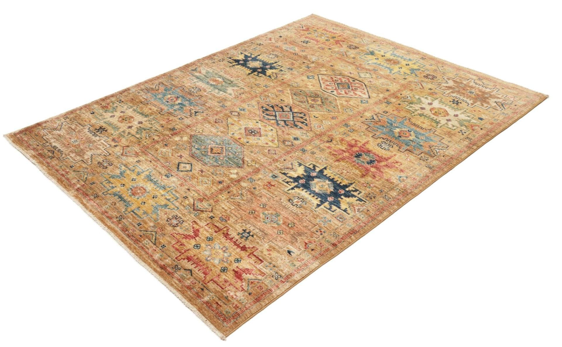 Samarkand Orientteppich 154 x 193 cm, farbenfrohes Design, handgeknüpft