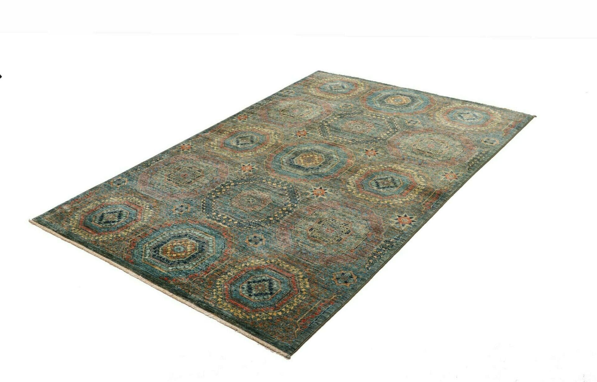 Mamluk Orientteppich 124 x 186 cm, handgeknüpft, Schurwolle