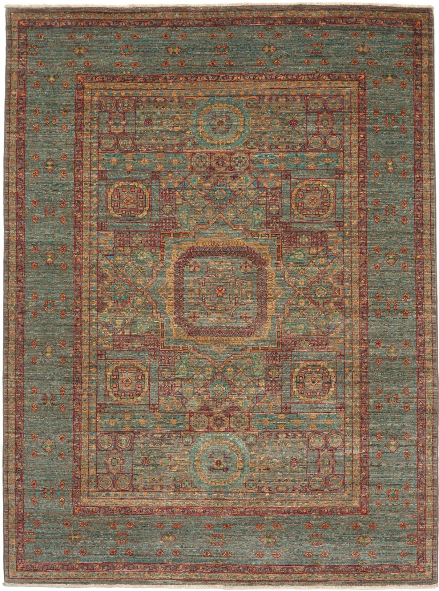 Mamluk Orientteppich 156 x 207 cm - Handgeknüpft, Seide, Wolle