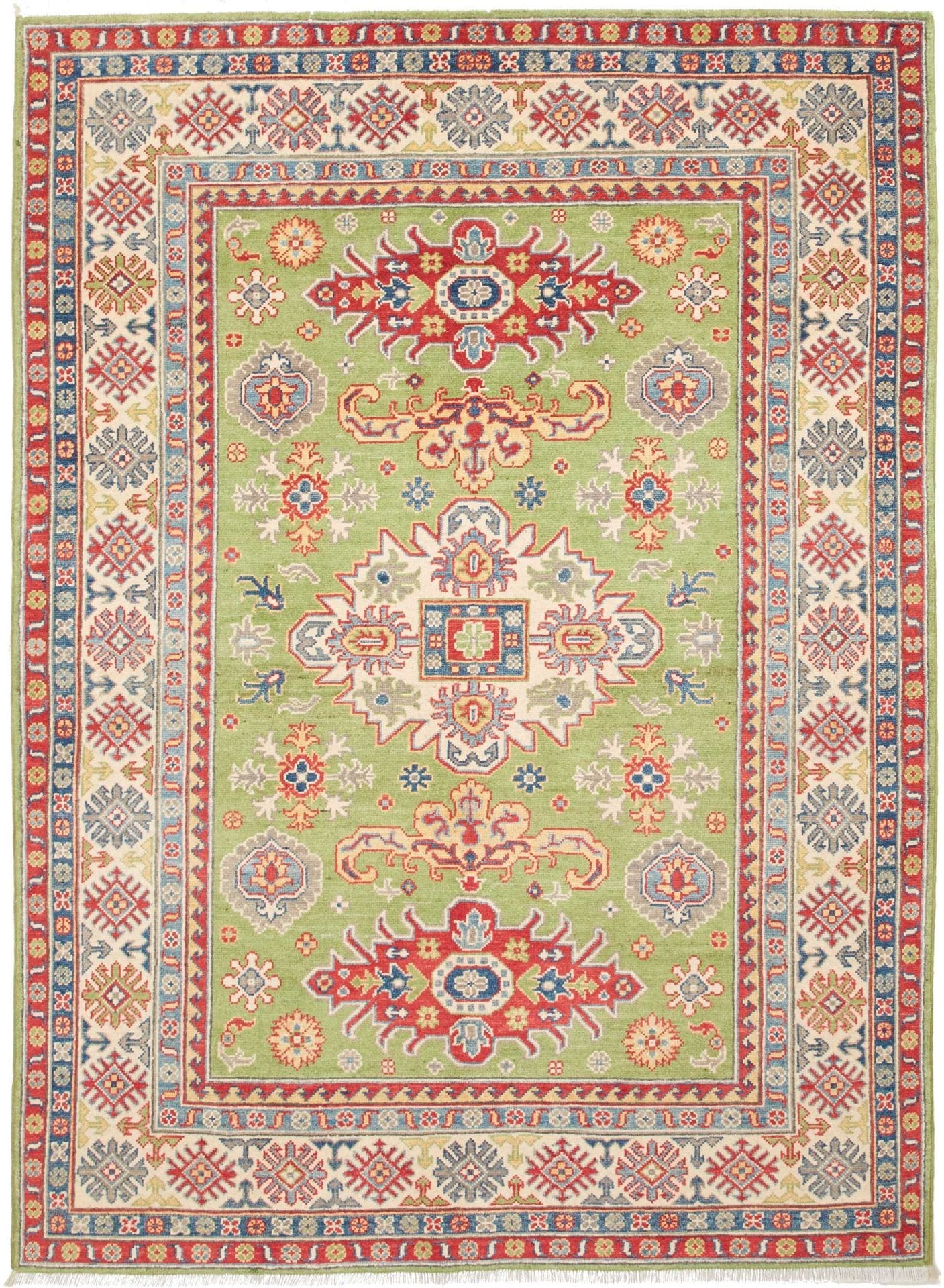 Kazak Teppich 151 x 205cm, geometrisches Muster, handgeknüpft