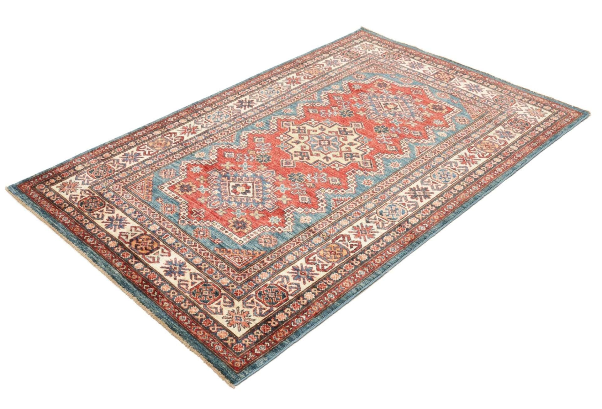 Orientteppich Kazak 123 x 184cm, Schurwolle, handgeknüpft