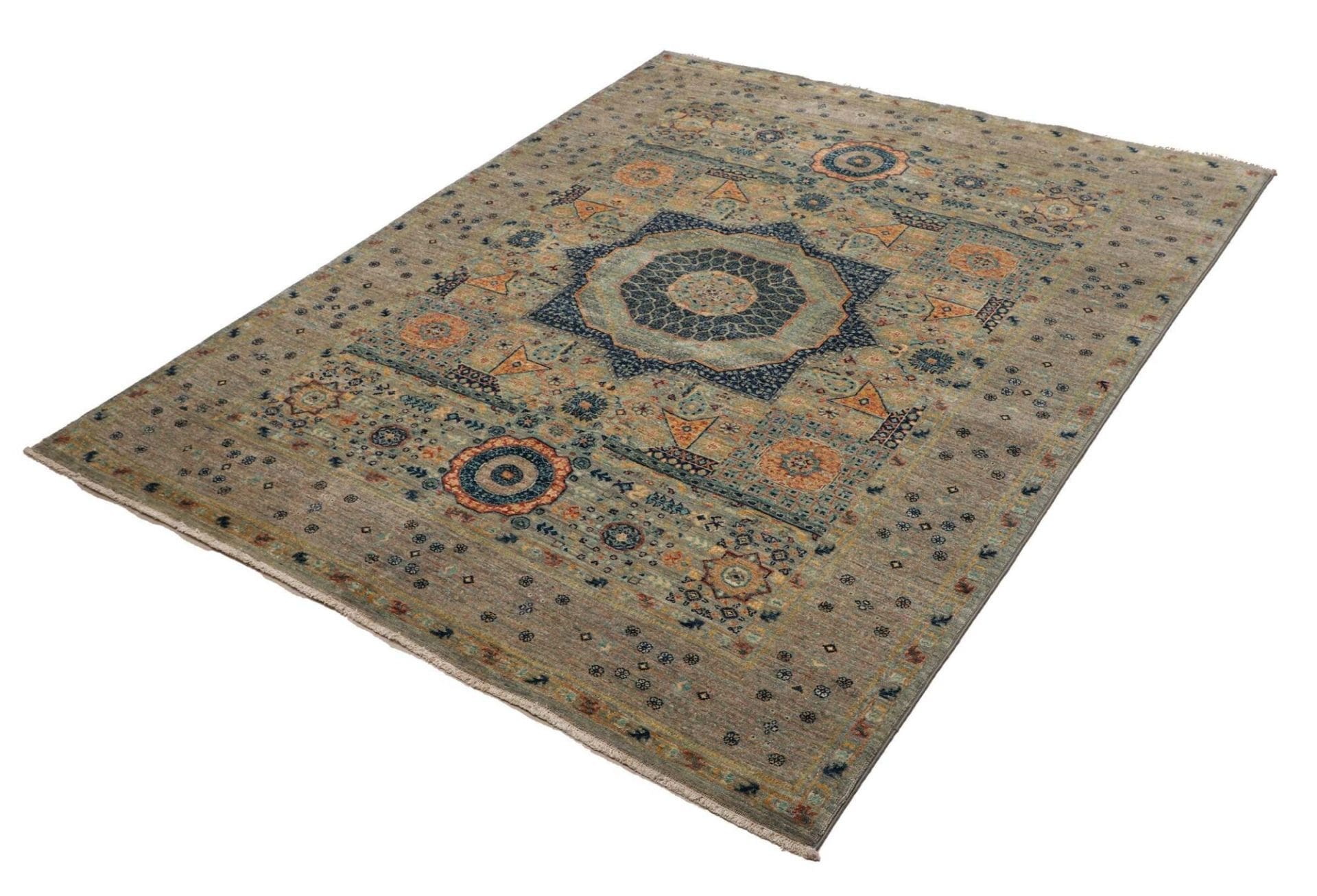 Mamluk Orientteppich 157 x 190 cm, Schurwolle, handgeknüpft