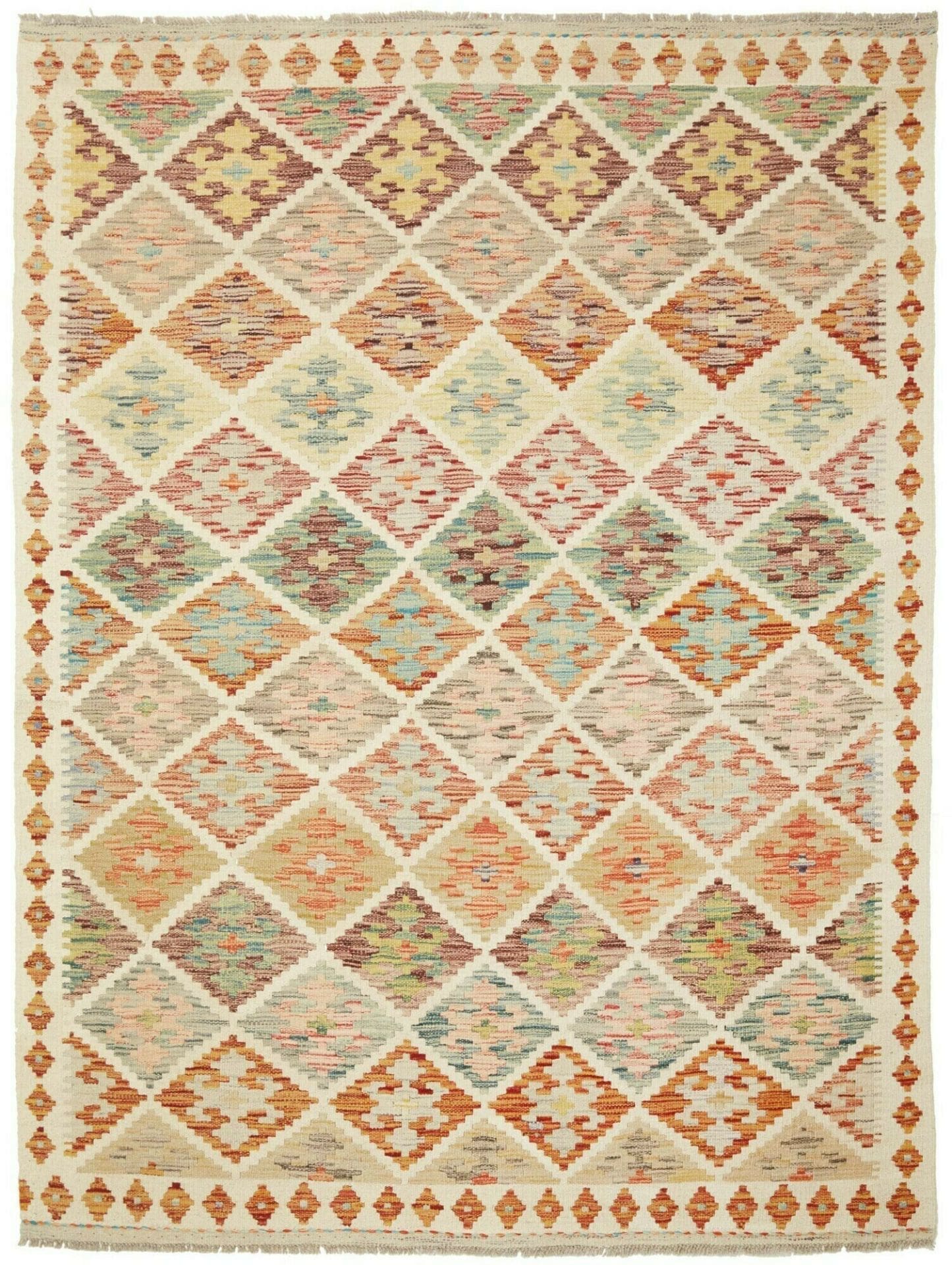 Kelim Teppich 151 x 196 cm - Handgewebt, rustikales Flair