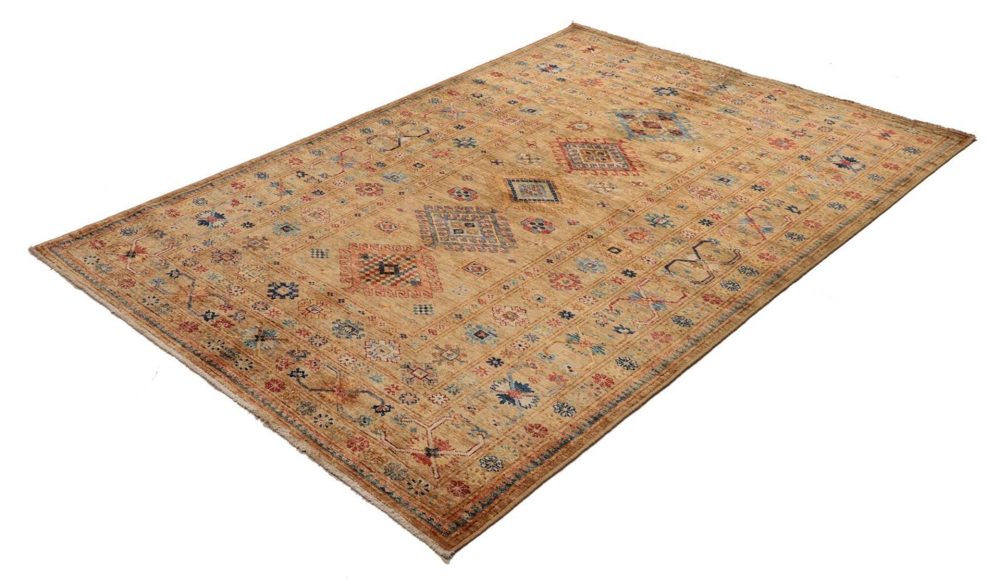 Kazak Teppich 152 x 205cm, Schurwolle, handgeknüpft, Orientteppich