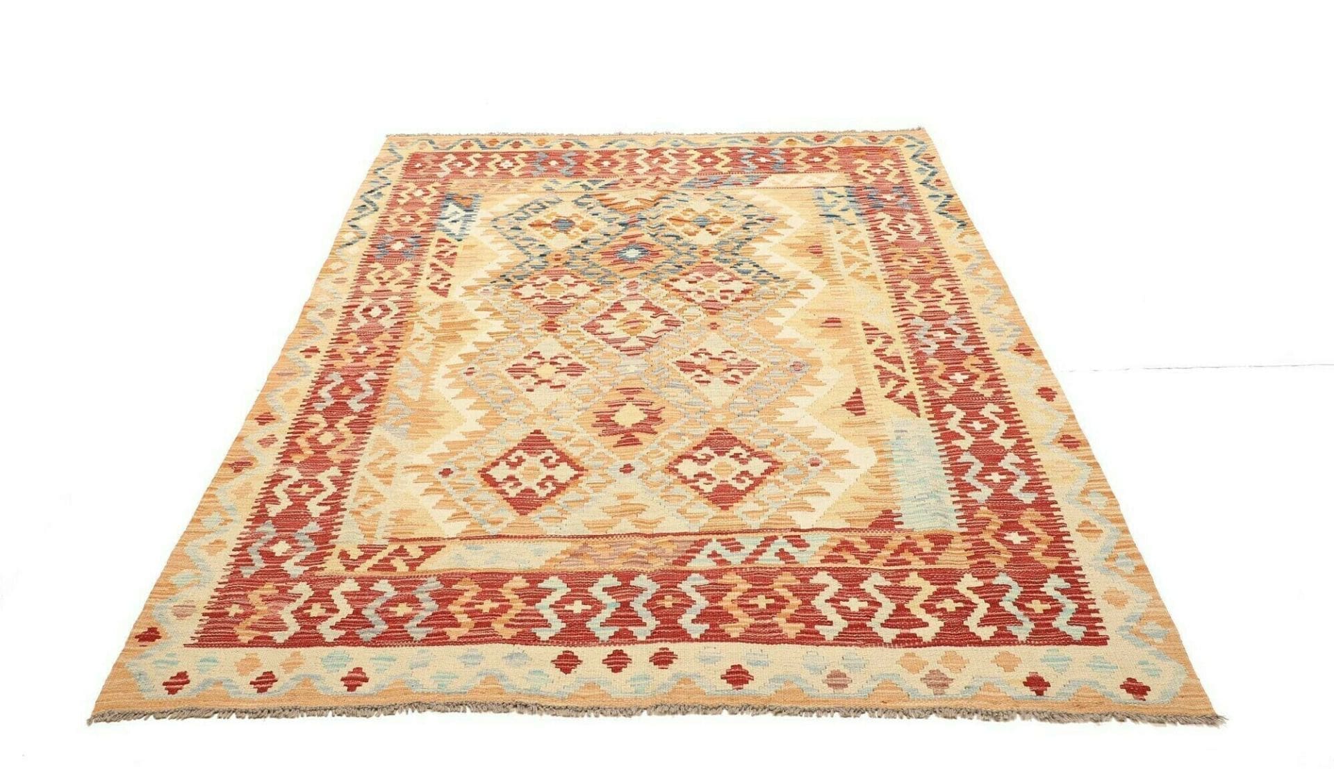 Kelim Teppich 159 x 198 cm – Handgewebt, rustikales Flair