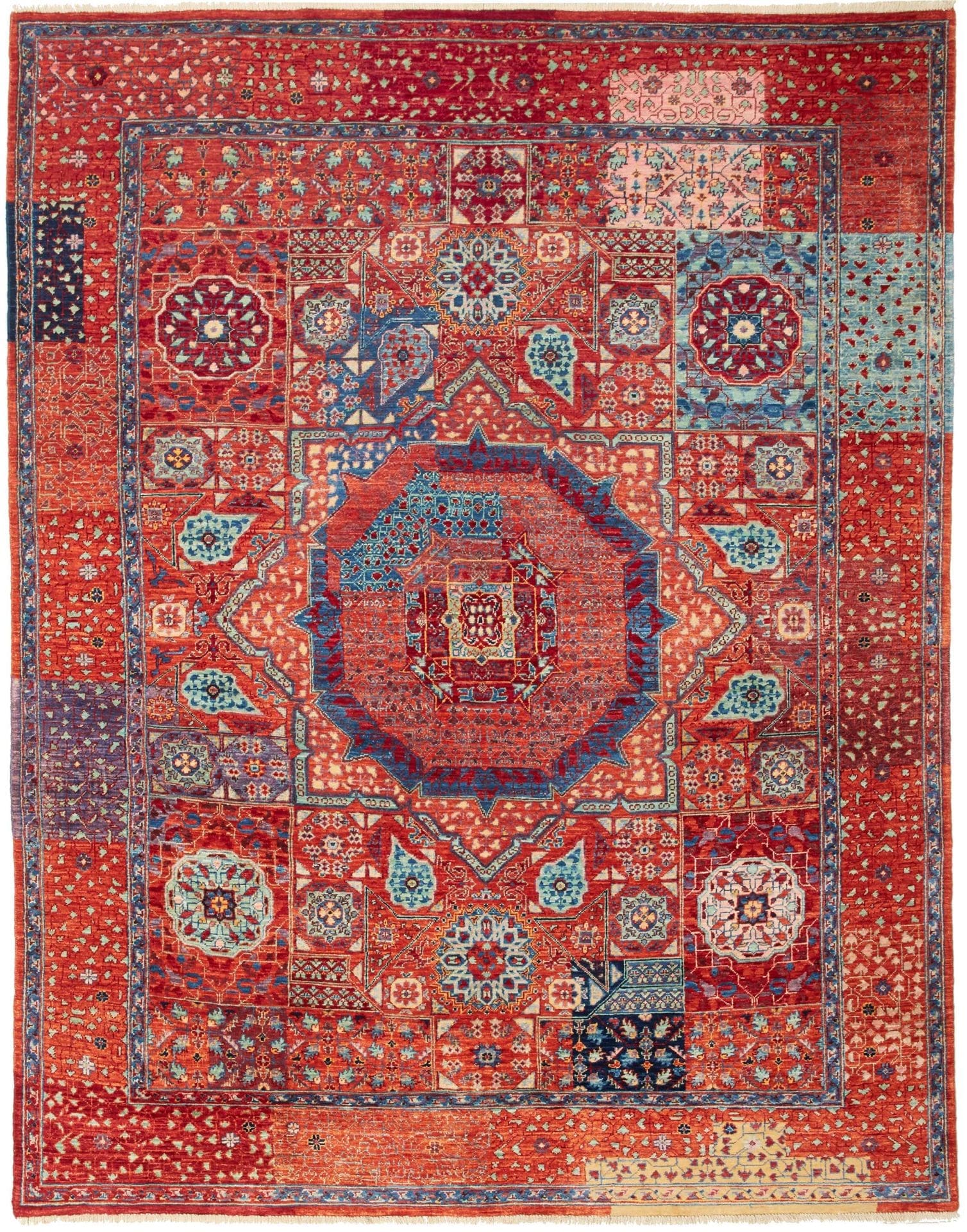 Mamluk Orientteppich 155 x 198cm, Schurwolle, handgeknüpft