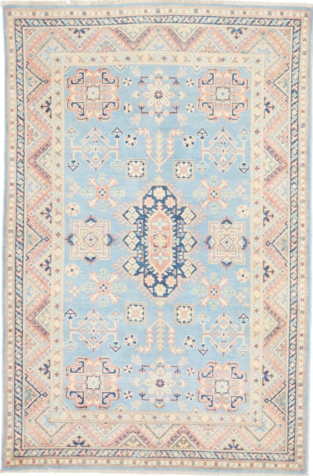 Kazak Teppich 123 x 181 cm - Handgeknüpft aus Schurwolle