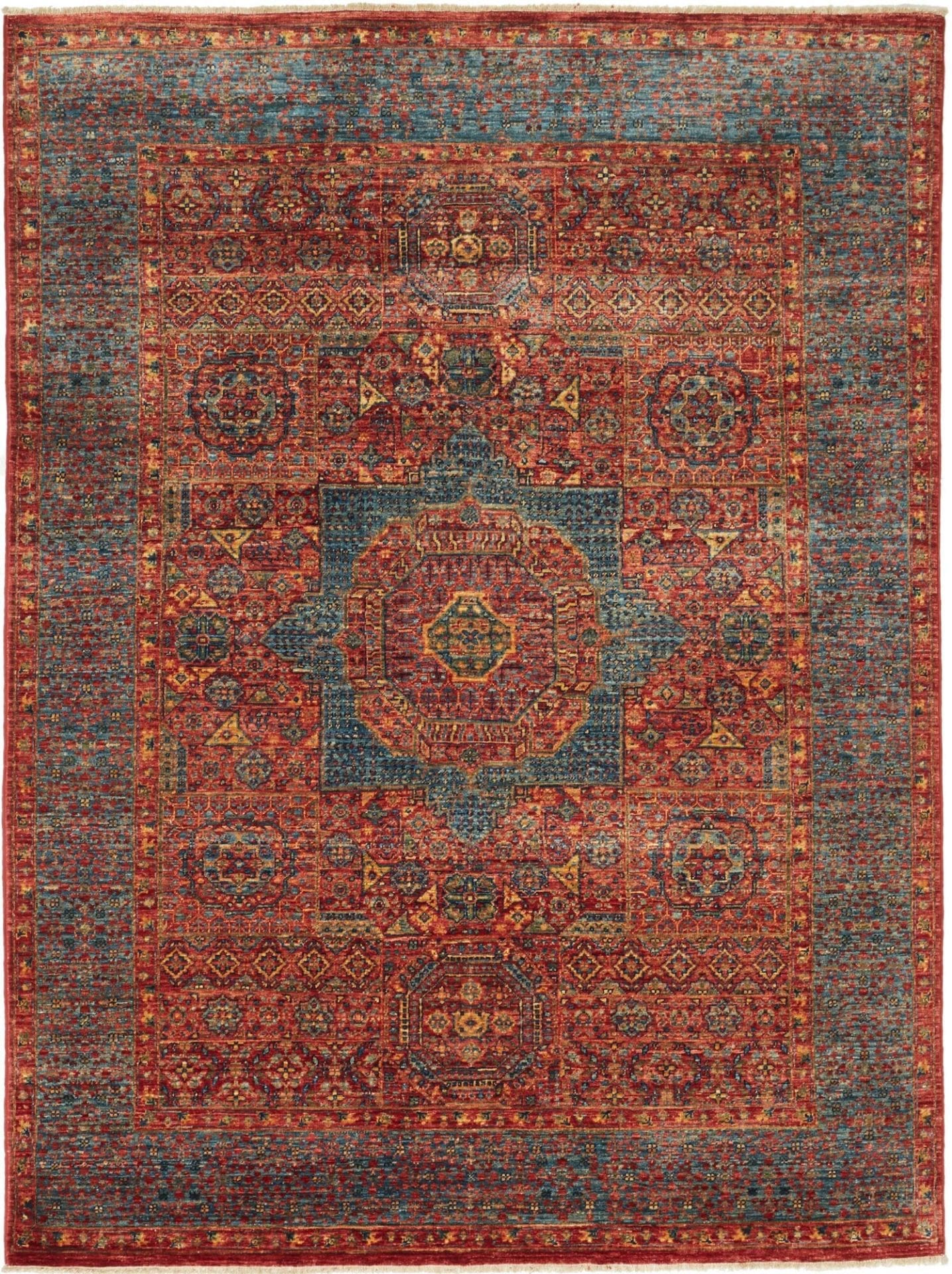 Mamluk Orientteppich 149 x 194 cm, Schurwolle, handgeknüpft