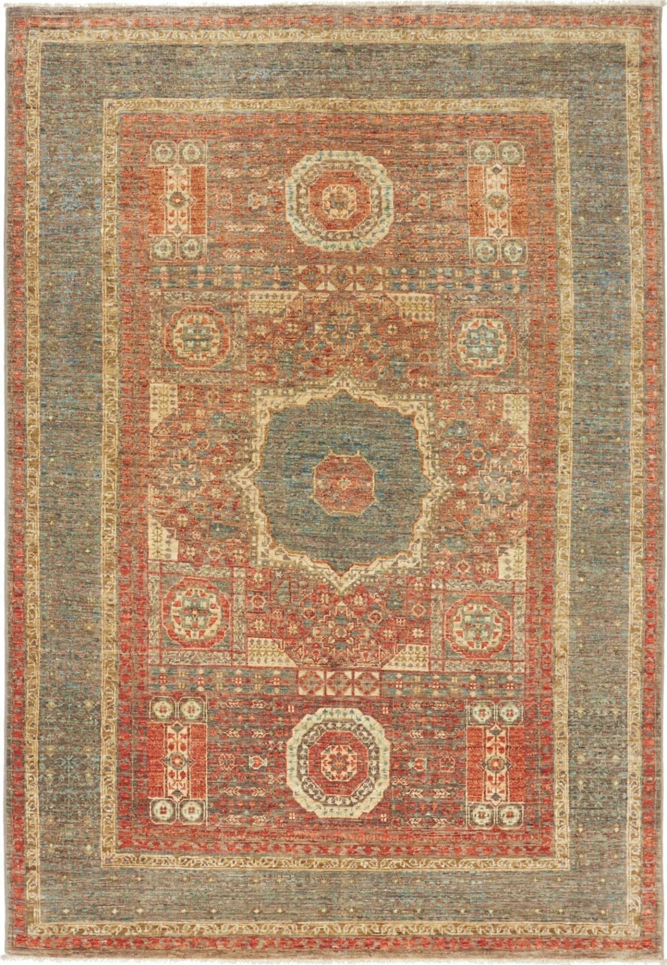 Mamluk Orientteppich 130 x 189 cm, Seide, handgeknüpft