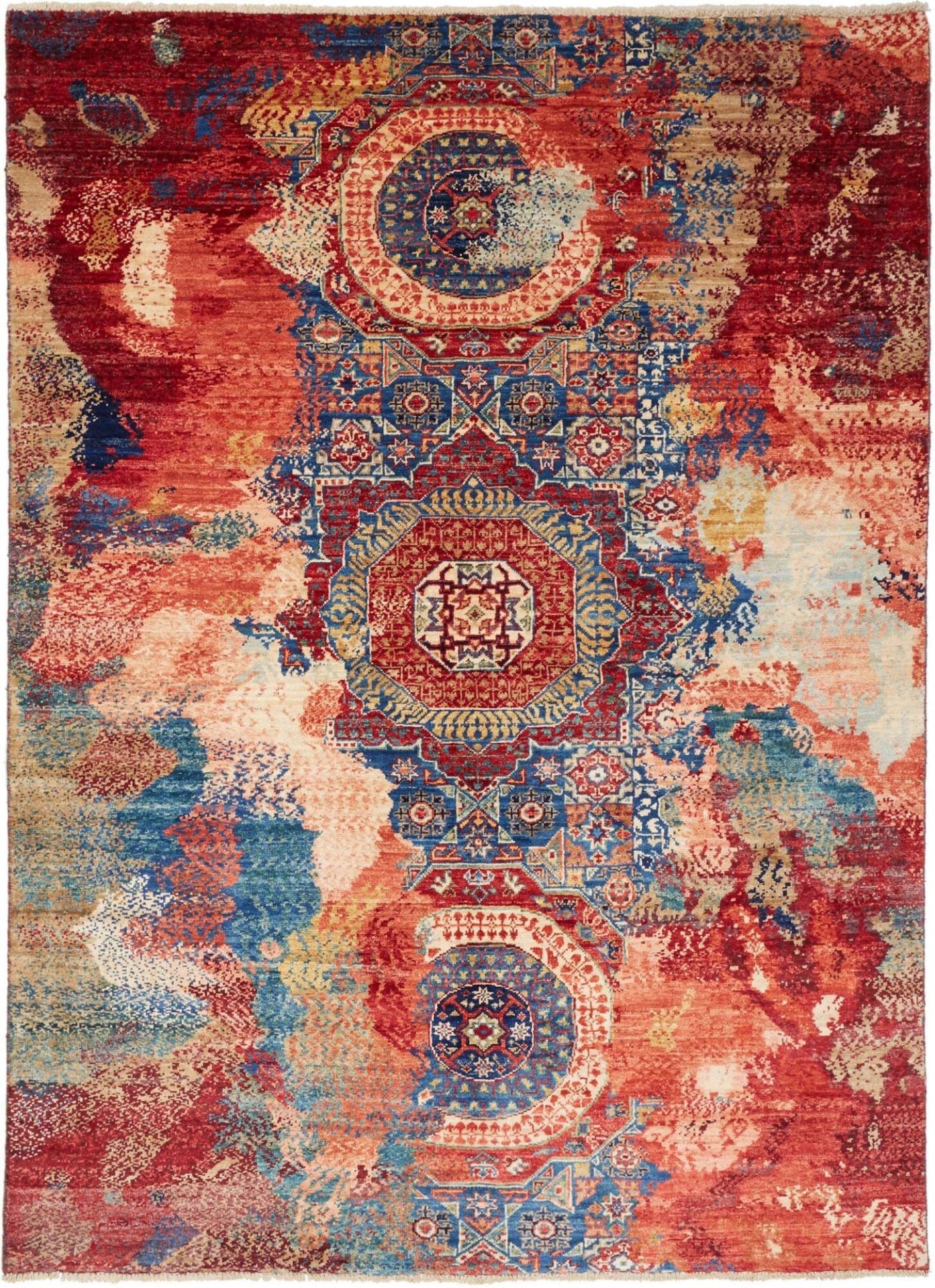 (Verkauft) Neo Orientteppich 151 x 203 cm aus Hochlandwolle, handgeknüpft