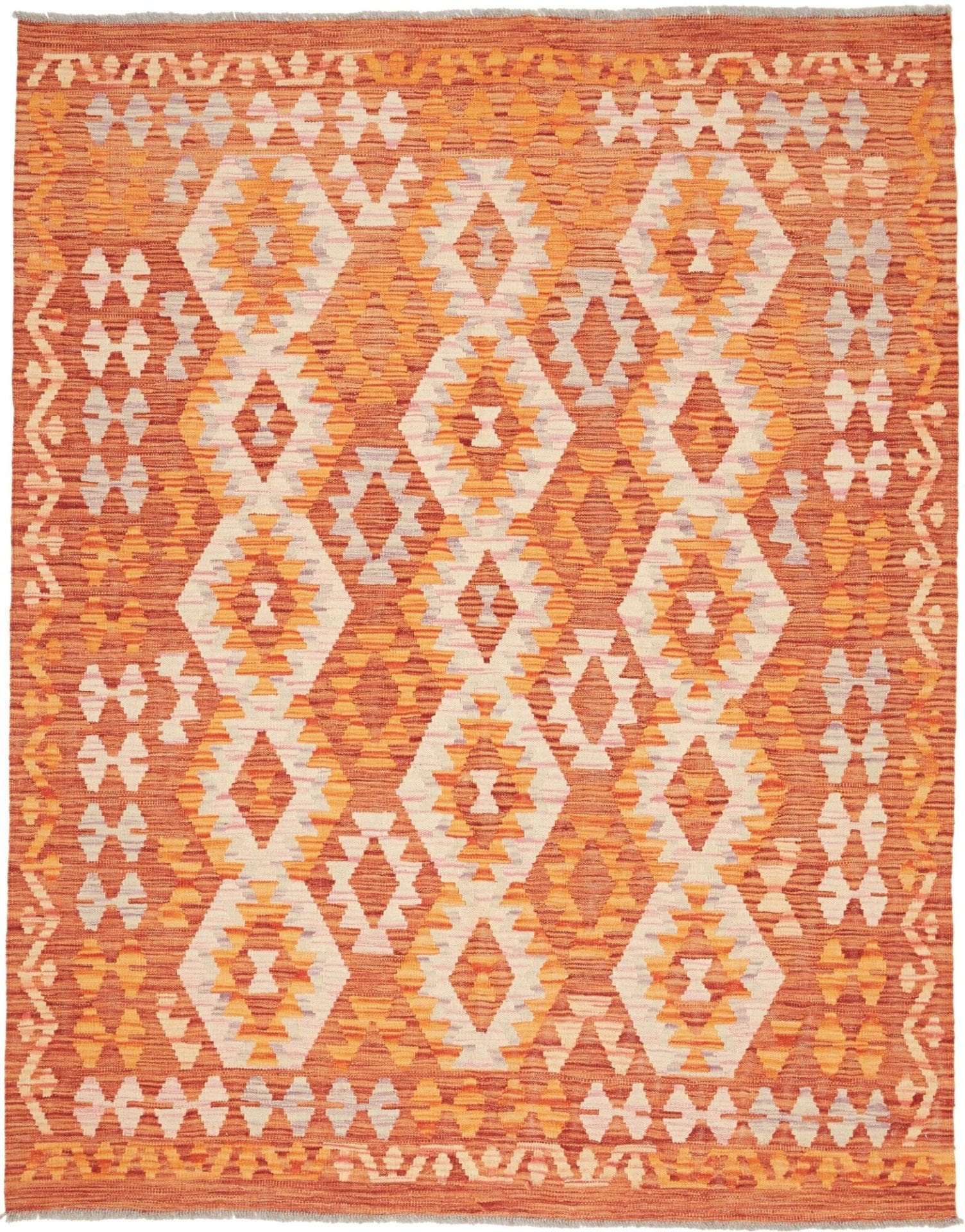 Kelim Teppich 155 x 195 cm, handgewebt, rustikales Flair