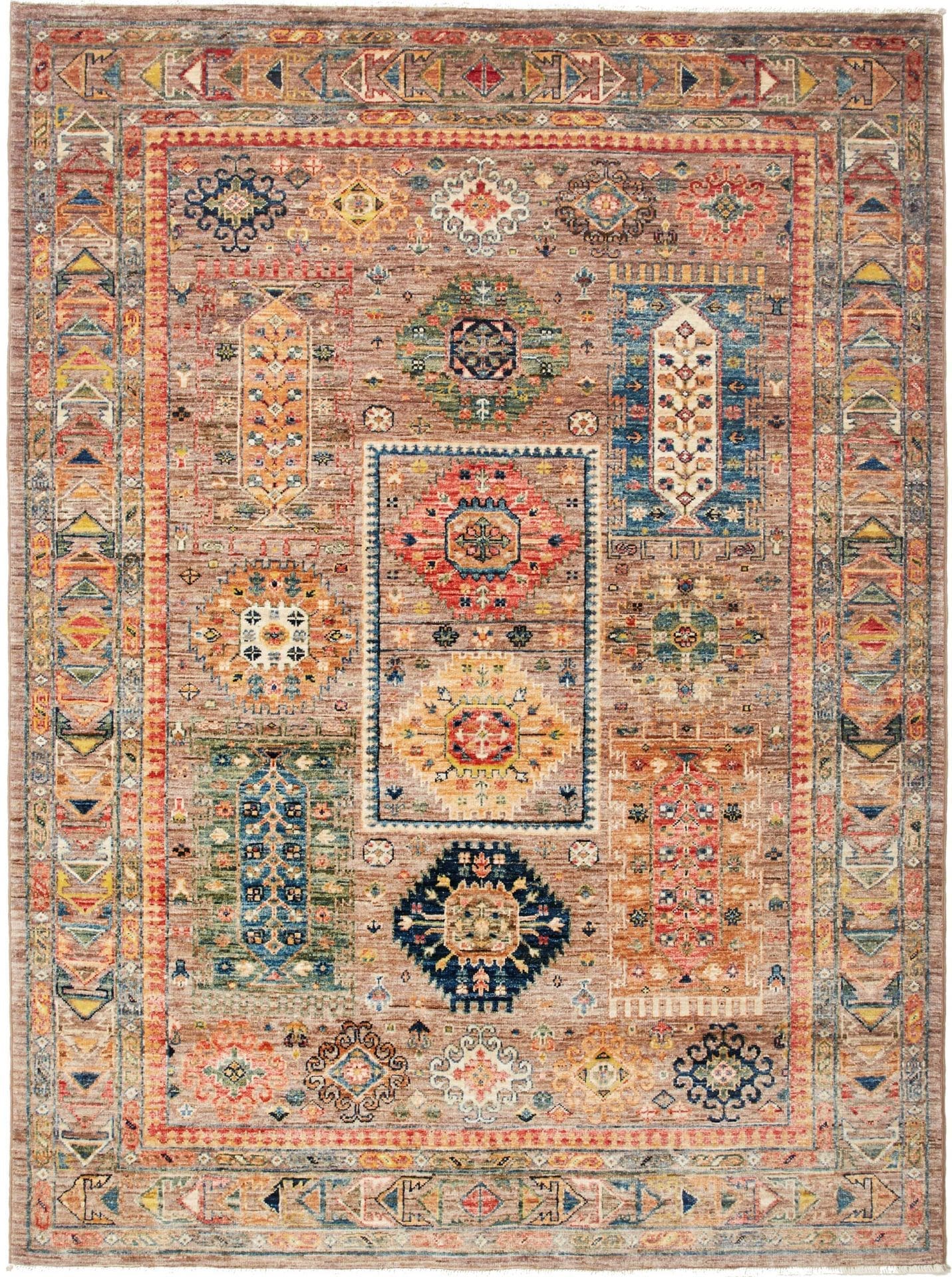 Samarkand Orientteppich 153 x 200cm, handgeknüpft, Wolle, bunt