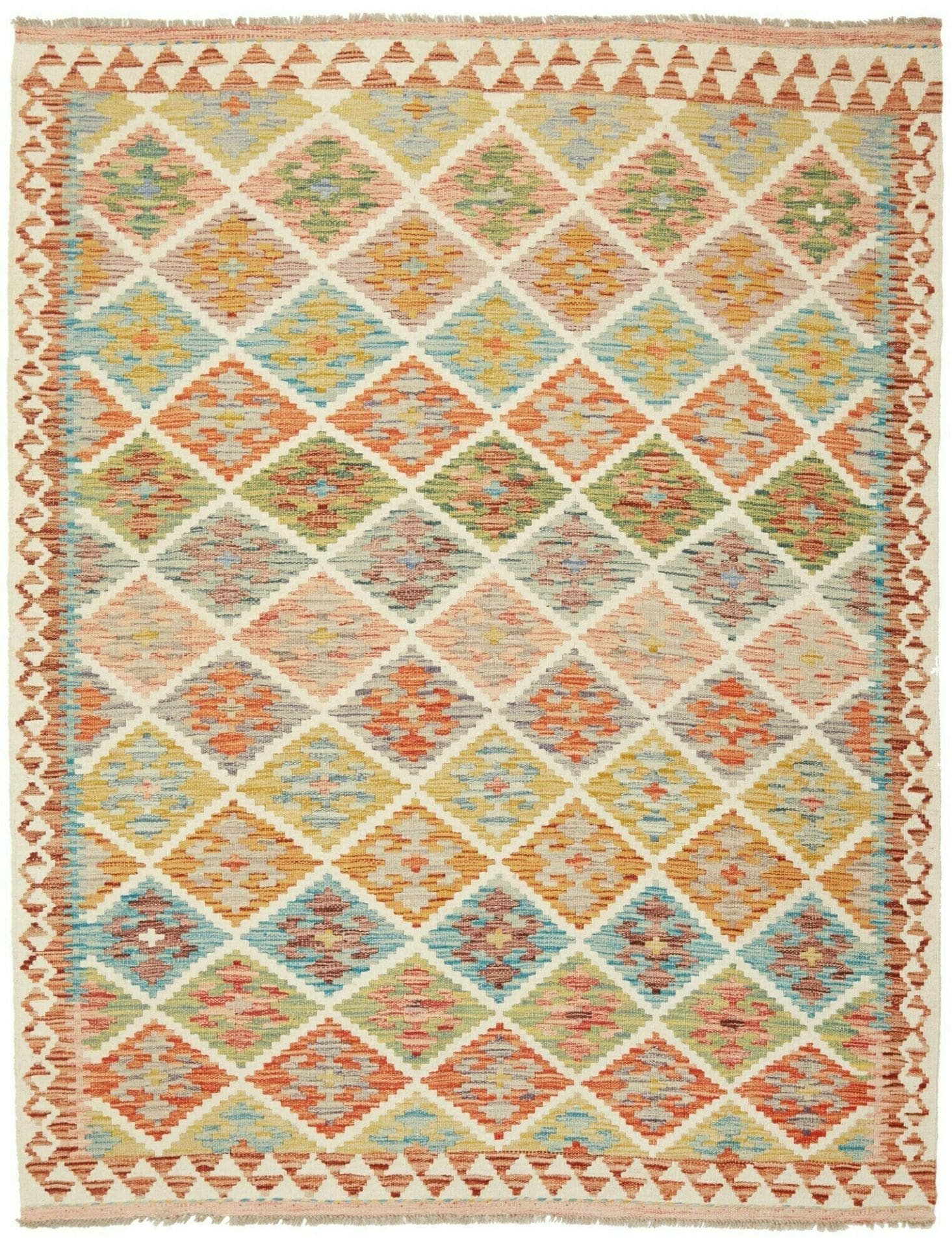 Kelim Teppich 156 x 199 cm - Handgewebt, rustikales Flair