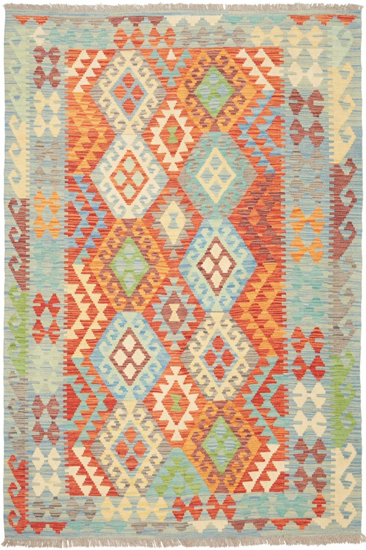 Kelim Teppich 154 x 205 cm aus Schurwolle, handgewebt, orientalisch