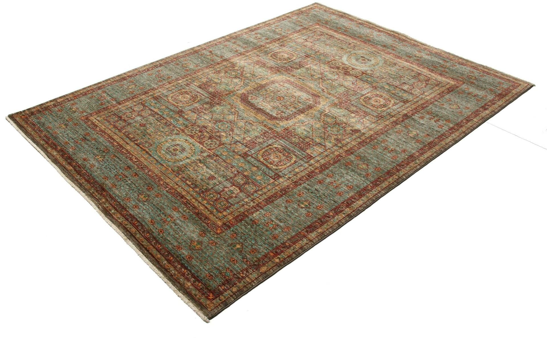 Mamluk Orientteppich 156 x 207 cm - Handgeknüpft, Seide, Wolle