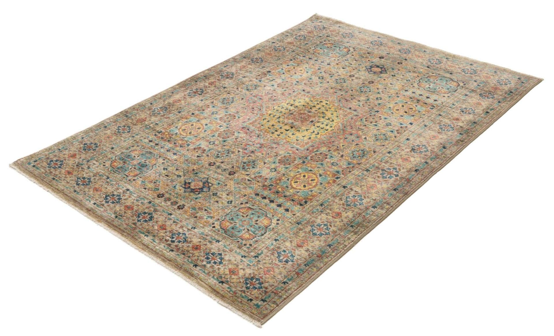 Mamluk Orientteppich 129 x 182 cm, Seide, handgeknüpft