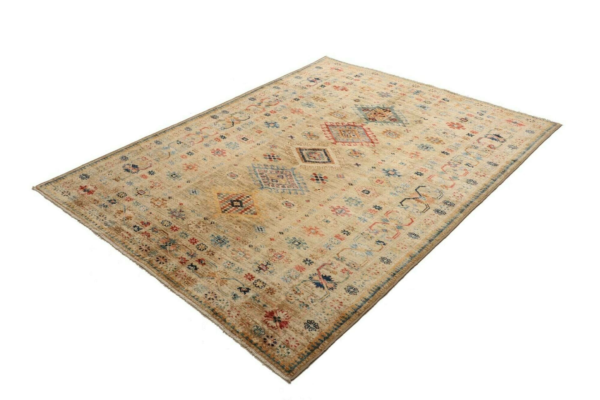 Kazak Teppich 155 x 196 cm aus Schurwolle, handgeknüpft