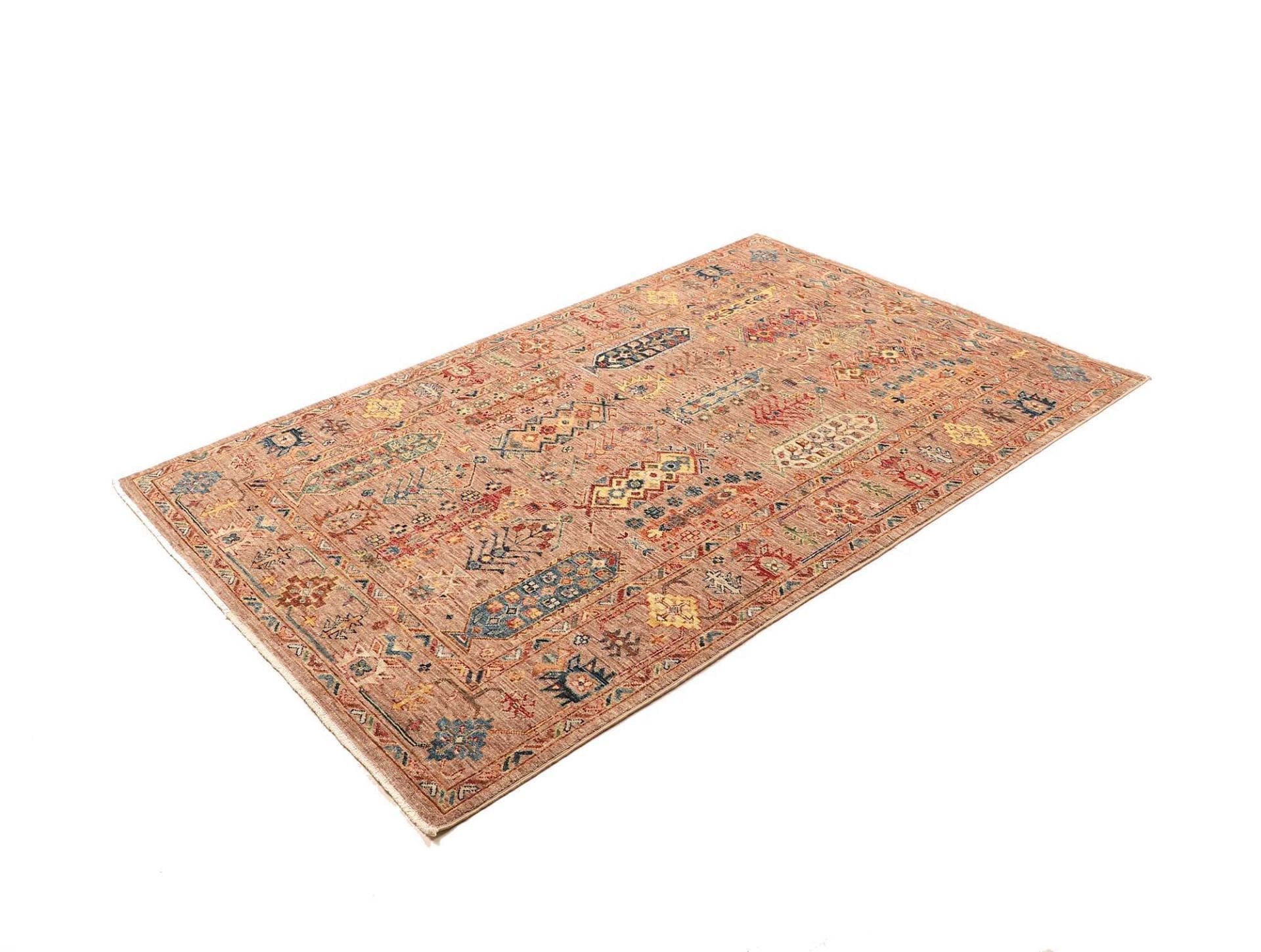 Orientteppich Samarkand 126 x 188cm, handgeknüpft, Wolle, bunt