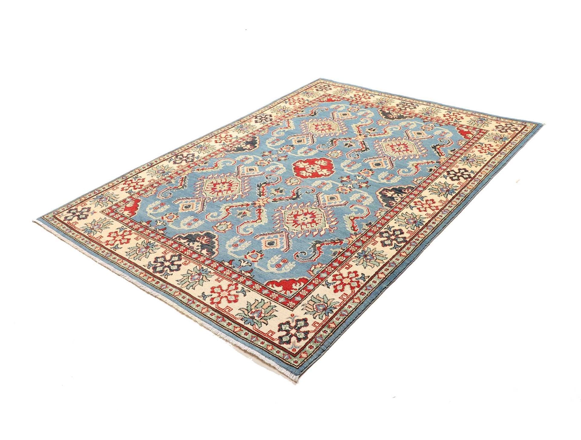 Kazak Teppich 154 x 206 cm, Schurwolle, handgeknüpft, Orientteppich
