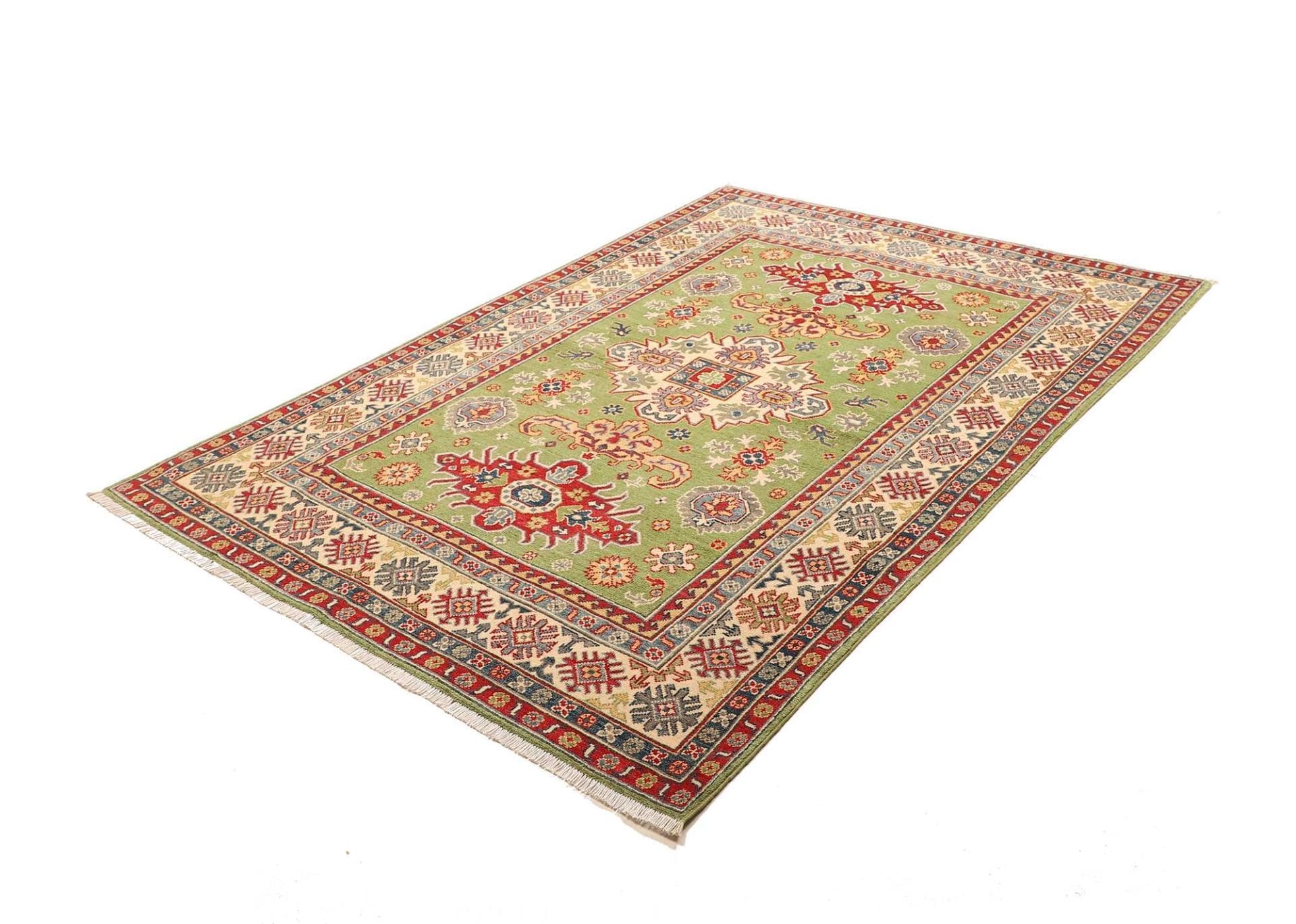 Kazak Teppich 151 x 205cm, geometrisches Muster, handgeknüpft