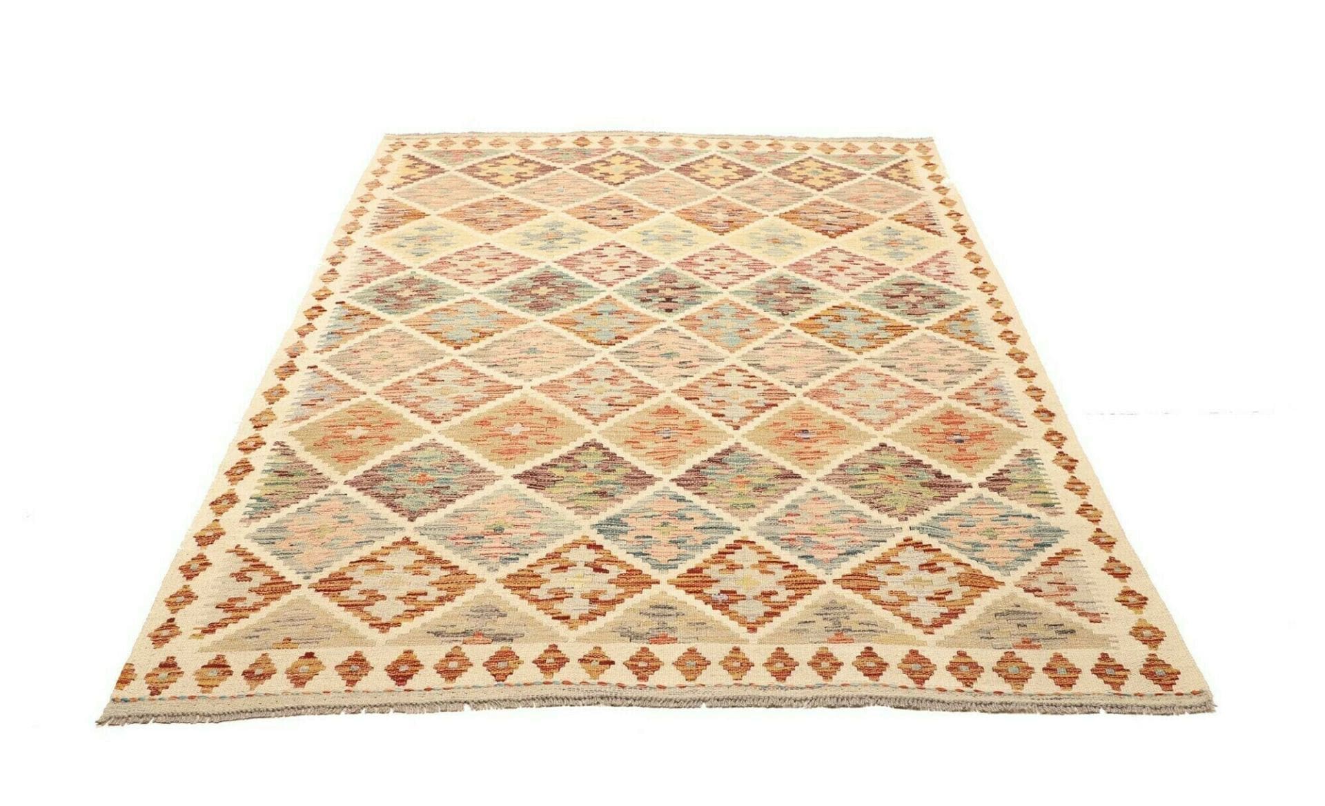 Kelim Teppich 151 x 196 cm - Handgewebt, rustikales Flair