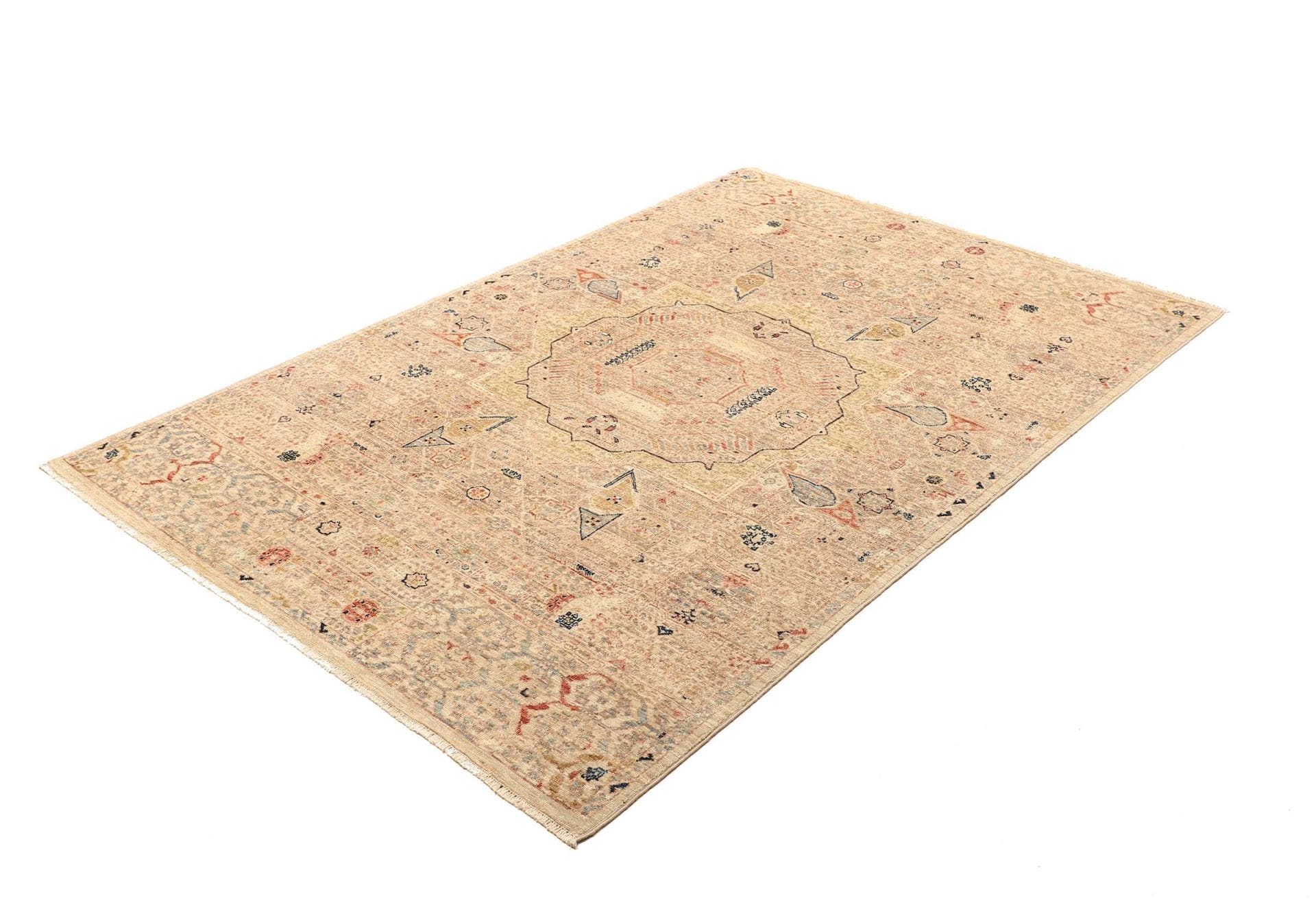 Mamluk Orientteppich 129 x 188cm, handgeknüpft, Schurwolle