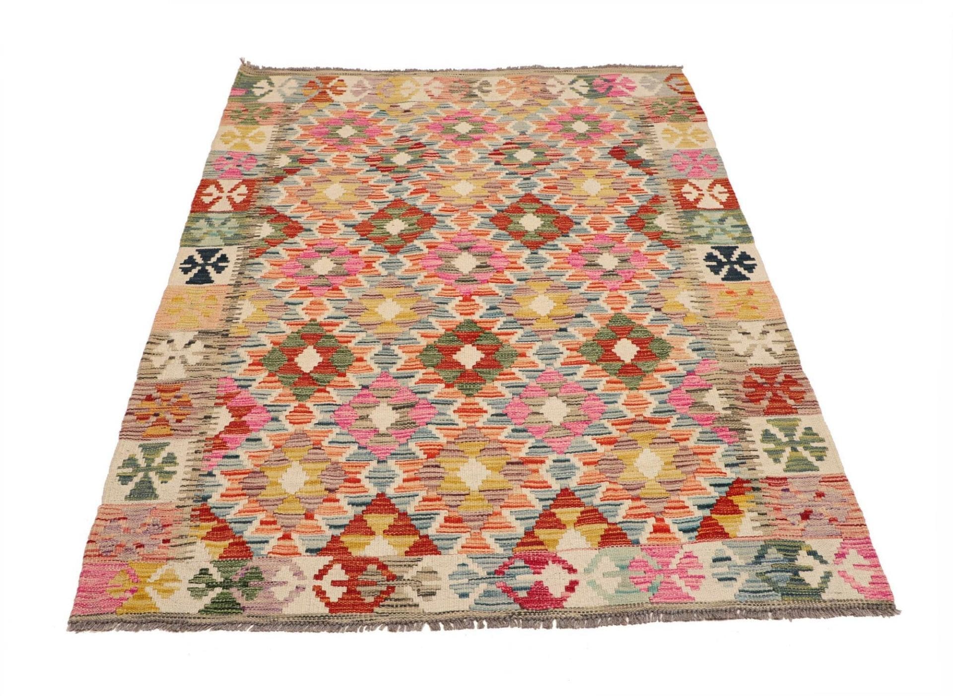Orientteppich Kelim 127 x 179 cm aus Schurwolle, handgewebt