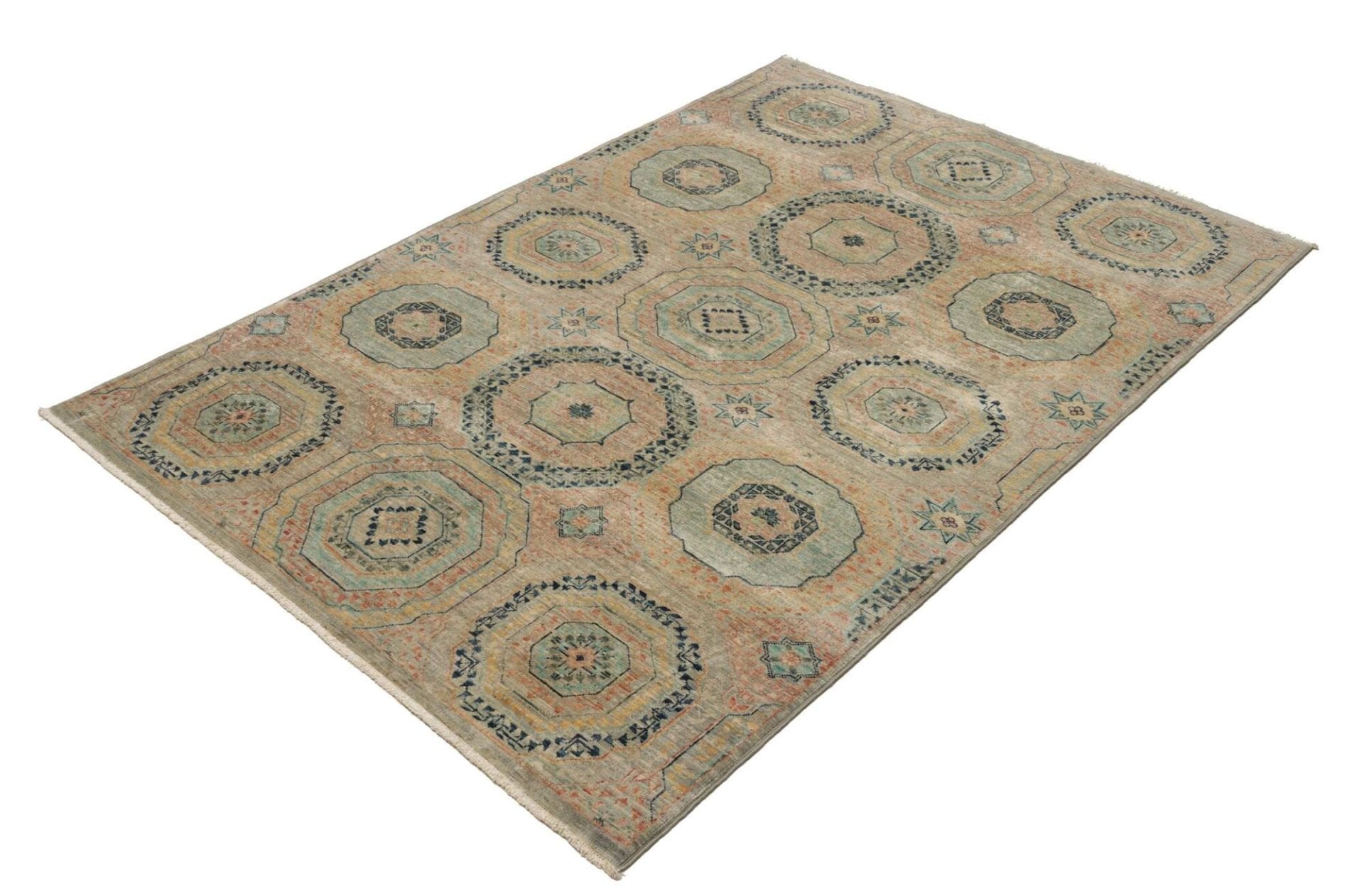 Mamluk Orientteppich 126 x 179 cm aus Schurwolle, handgeknüpft