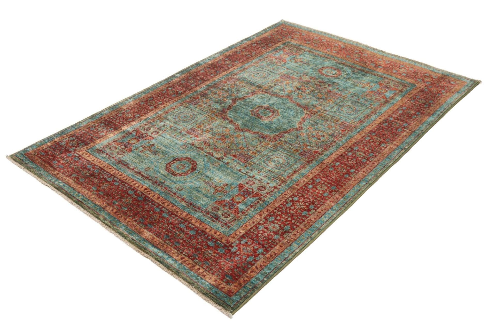 Mamluk Teppich 127 x 182cm aus Schurwolle, handgeknüpft, Orientteppich