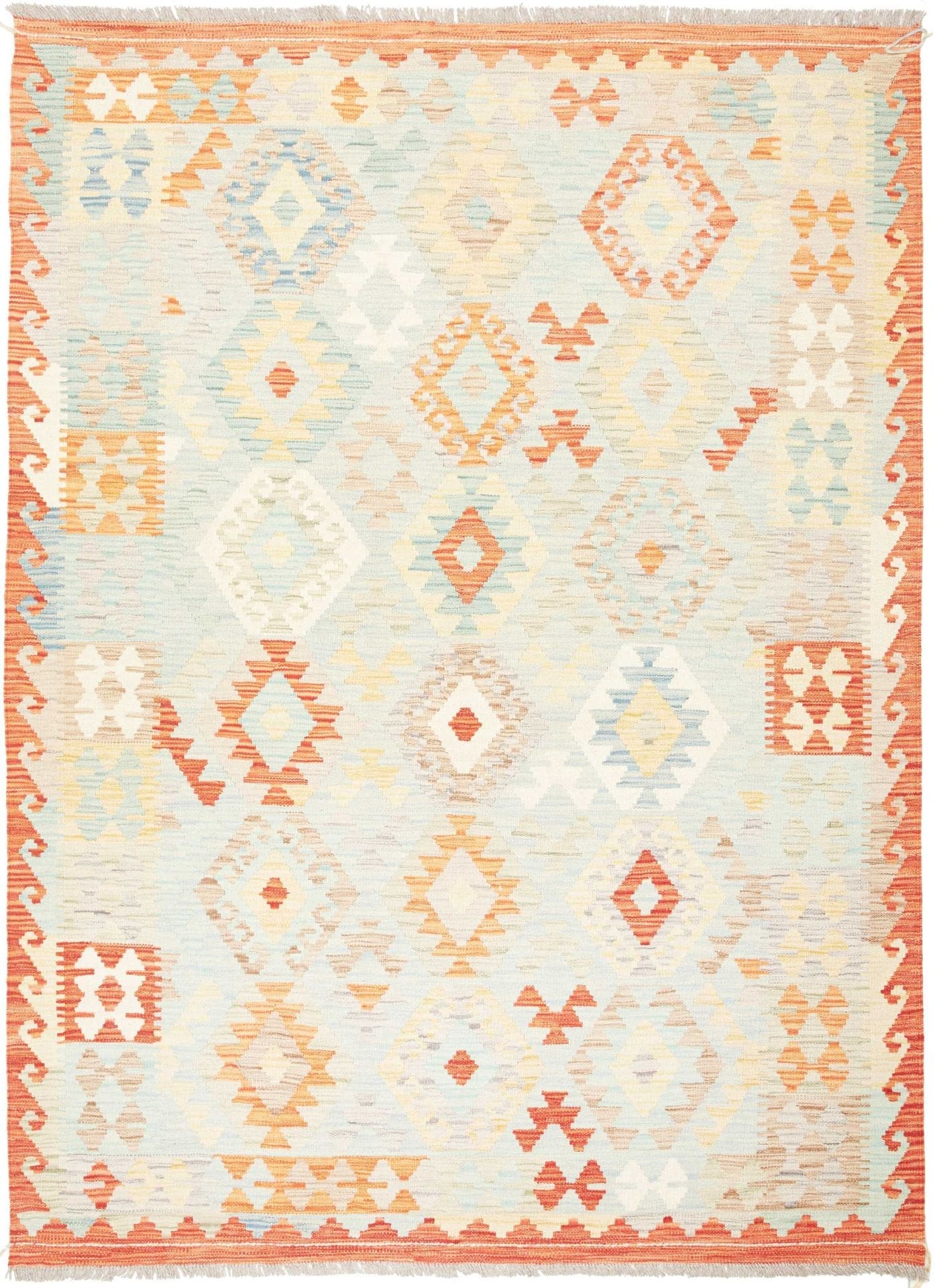 Afghanischer Kelim 153 x 205 cm, geometrisches Muster, handgewebt