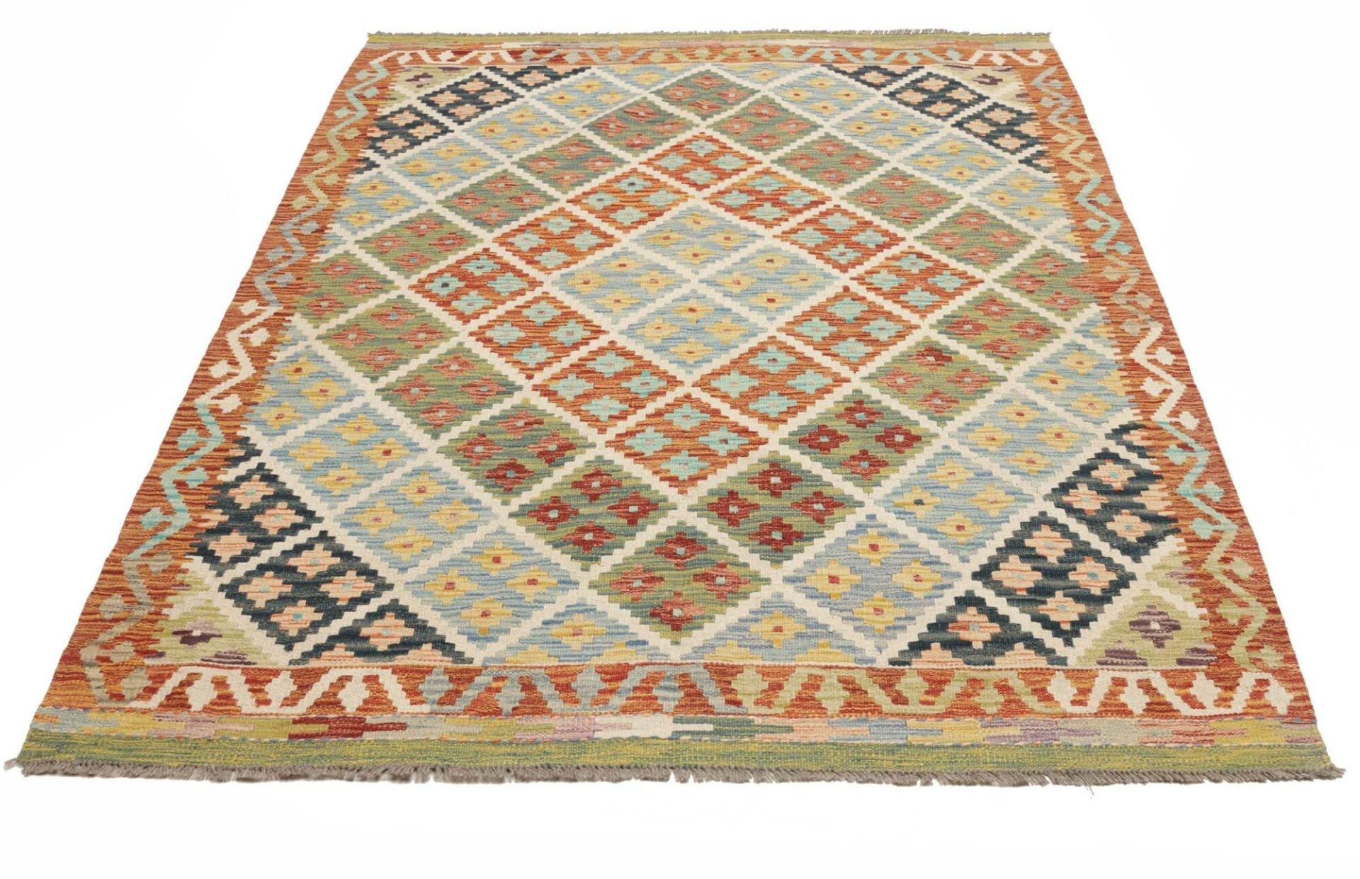 Orientteppich Kelim 156 x 192 cm, Schurwolle, handgewebt
