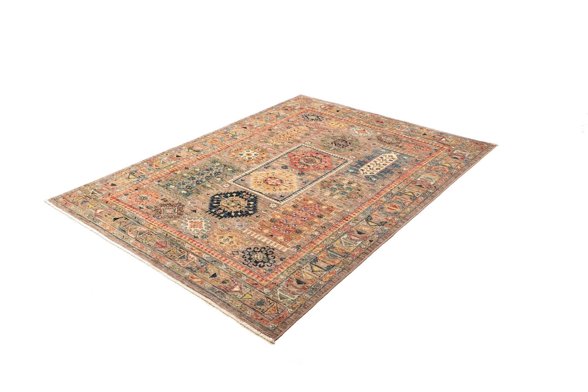 Samarkand Orientteppich 153 x 200cm, handgeknüpft, Wolle, bunt