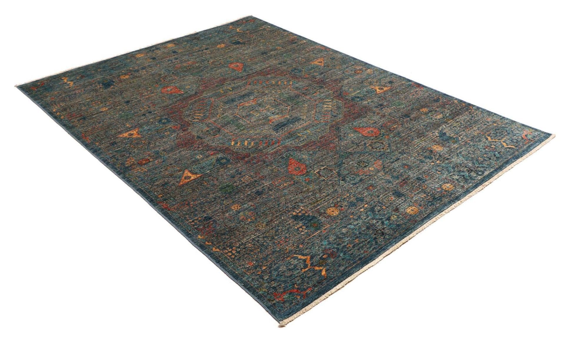 Mamluk Orientteppich 153 x 209cm - Handgeknüpft, Seide, Wolle