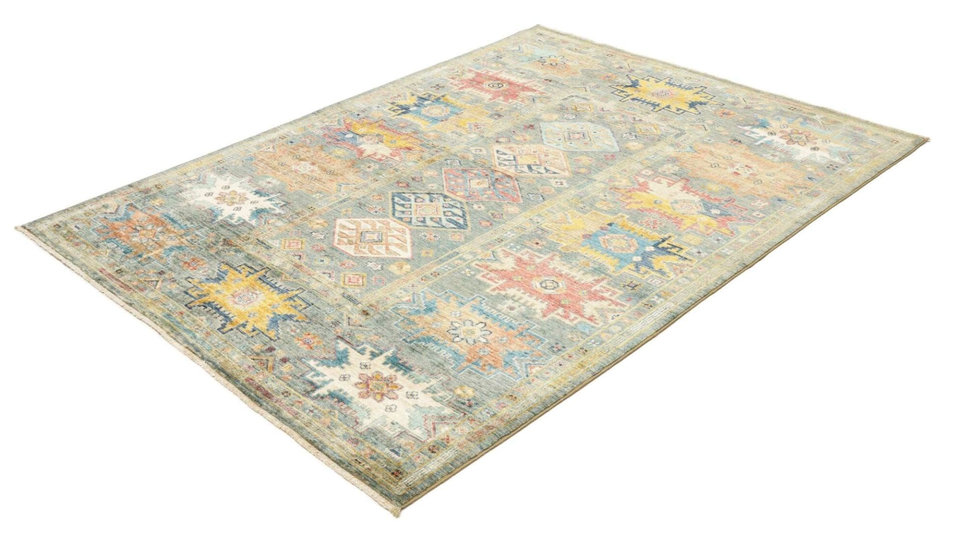 Samarkand Tribal Teppich 154 x 199cm - handgeknüpft, Wolle Orientteppich