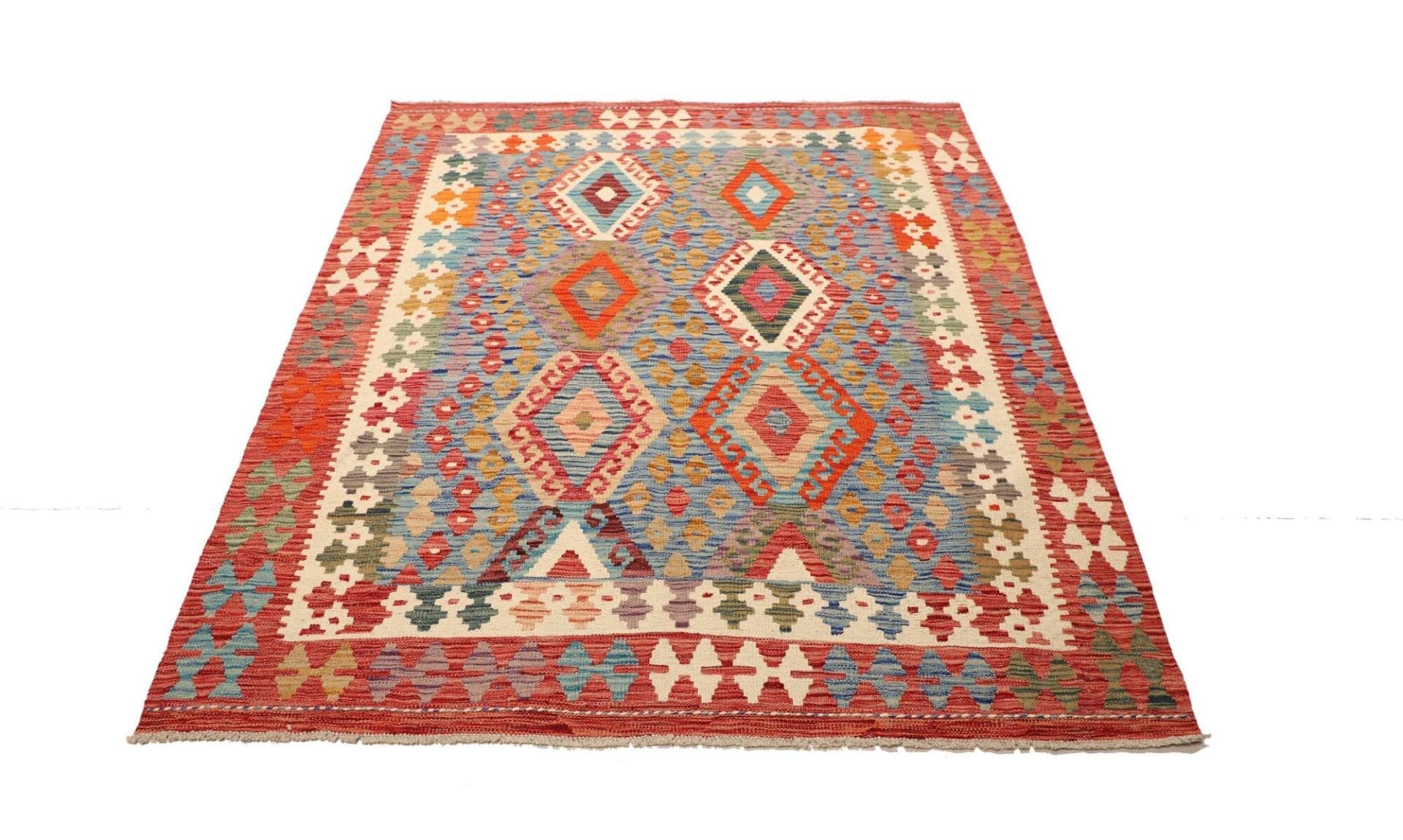 Orientteppich Kelim 159 x 192 cm aus Schurwolle, handgewebt