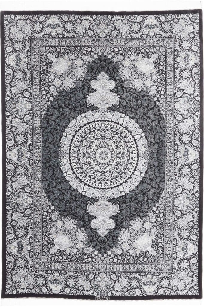 Ghom Teppich 141 x 195cm, glänzende Seide, handgeknüpft, Perserteppich