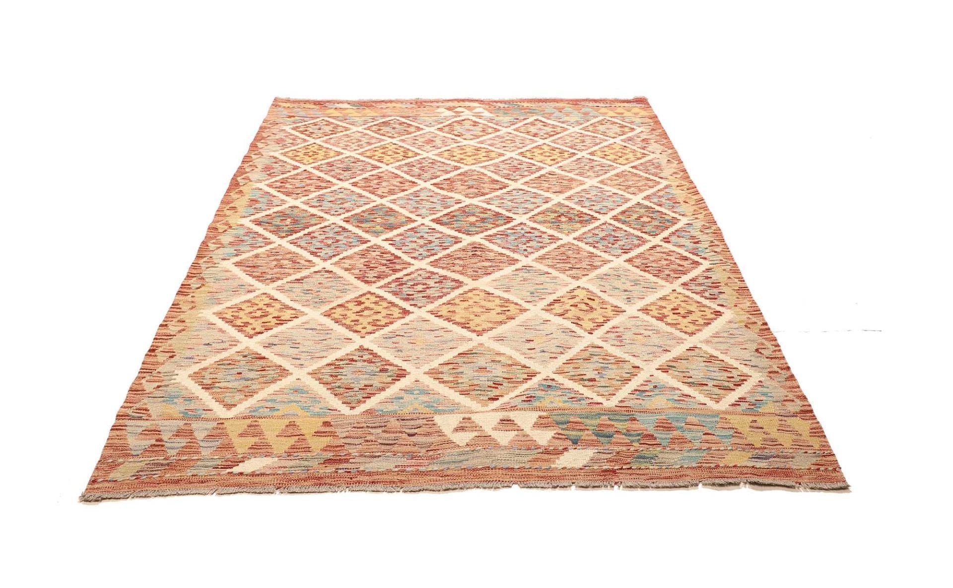 Orientteppich Kelim 158 x 202 cm aus Schurwolle, handgewebt
