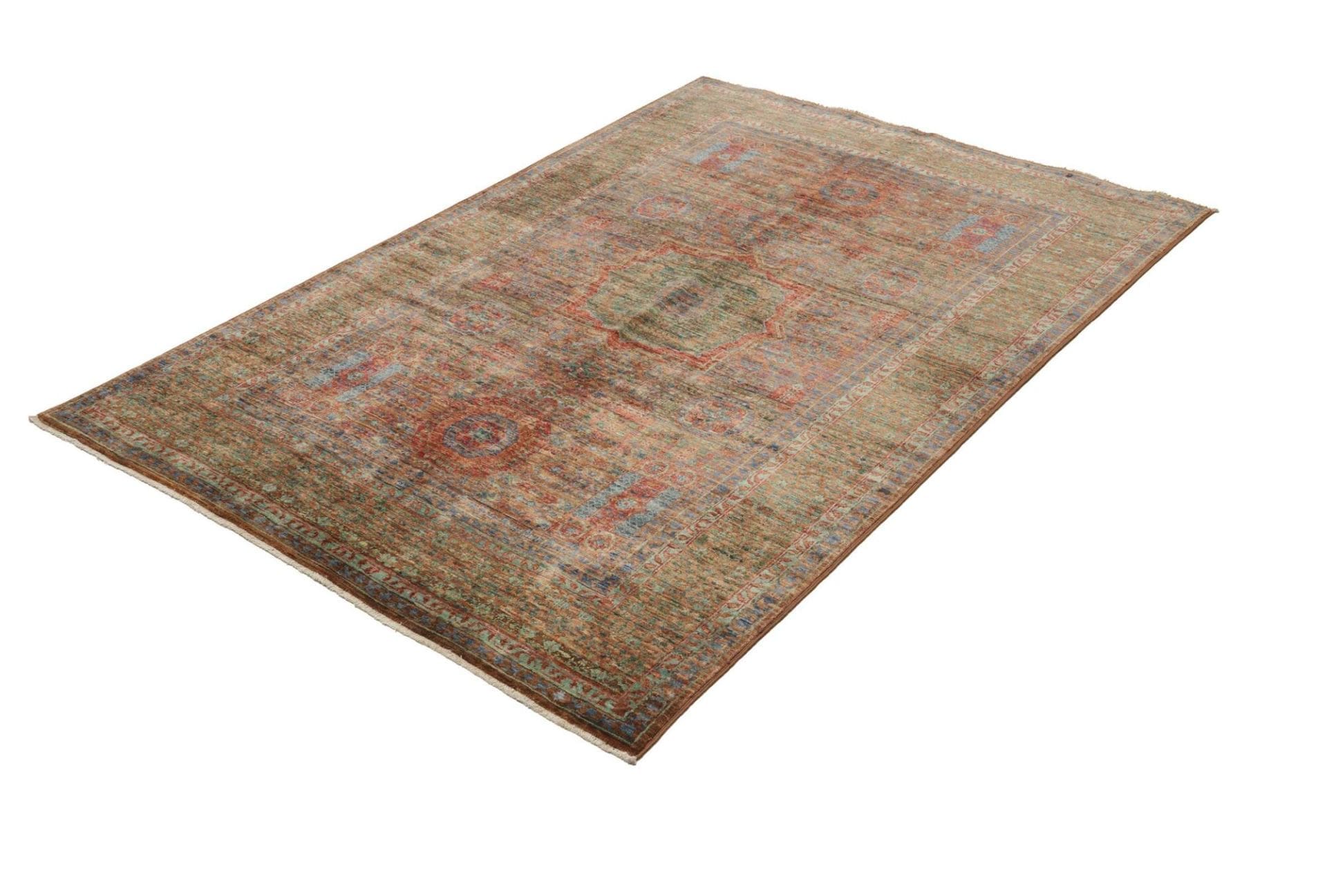 Mamluk Orientteppich 129 x 182 cm aus Schurwolle, handgeknüpft
