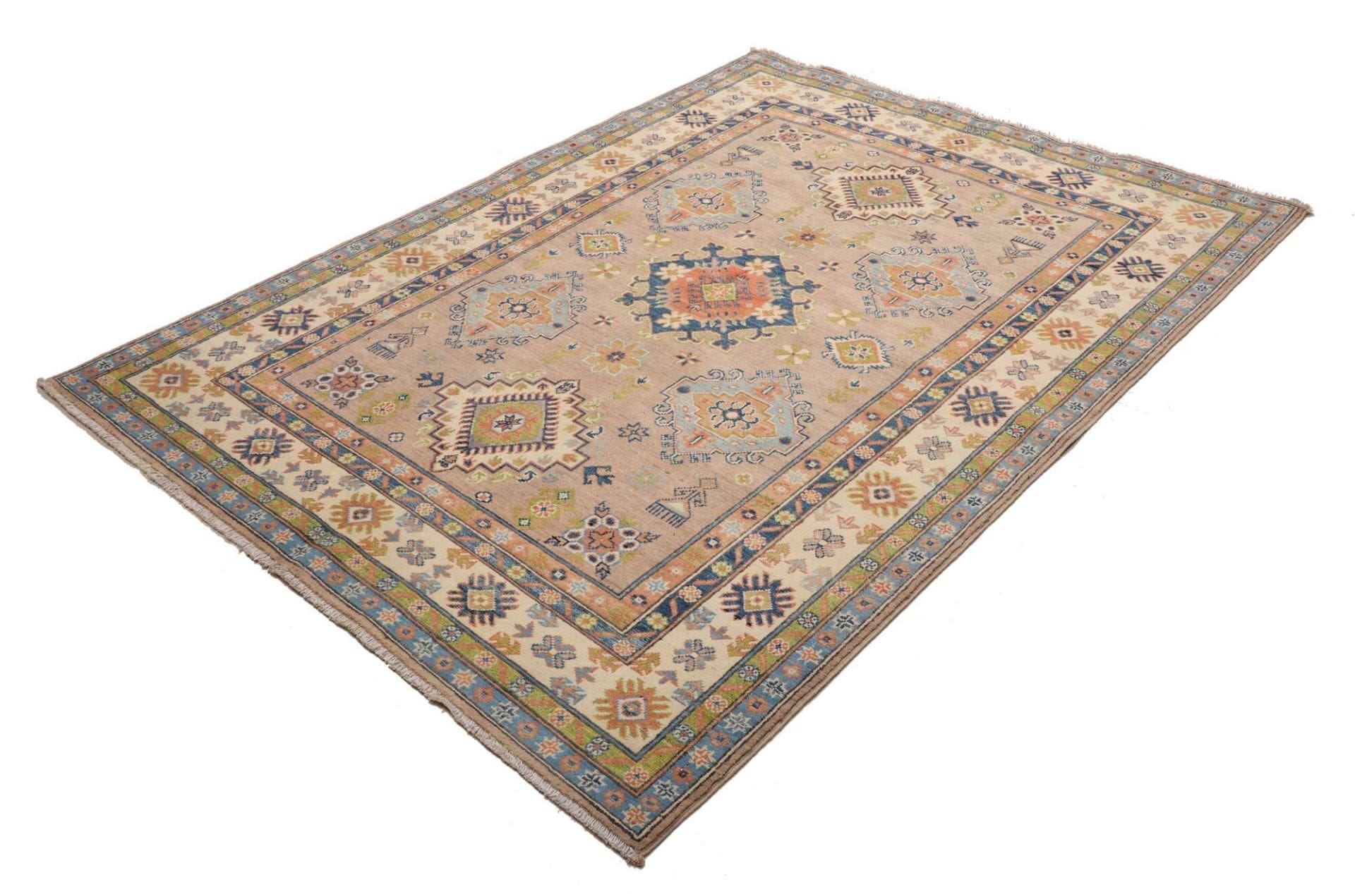 Kazak Teppich 156 x 199cm, geometrisches Muster, handgeknüpft