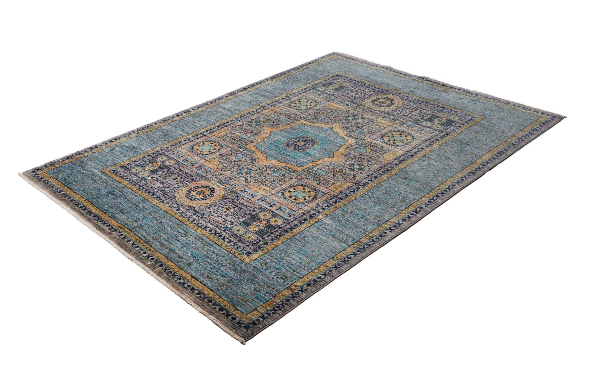 Mamluk Orientteppich 152 x 203 cm, Seide, handgeknüpft