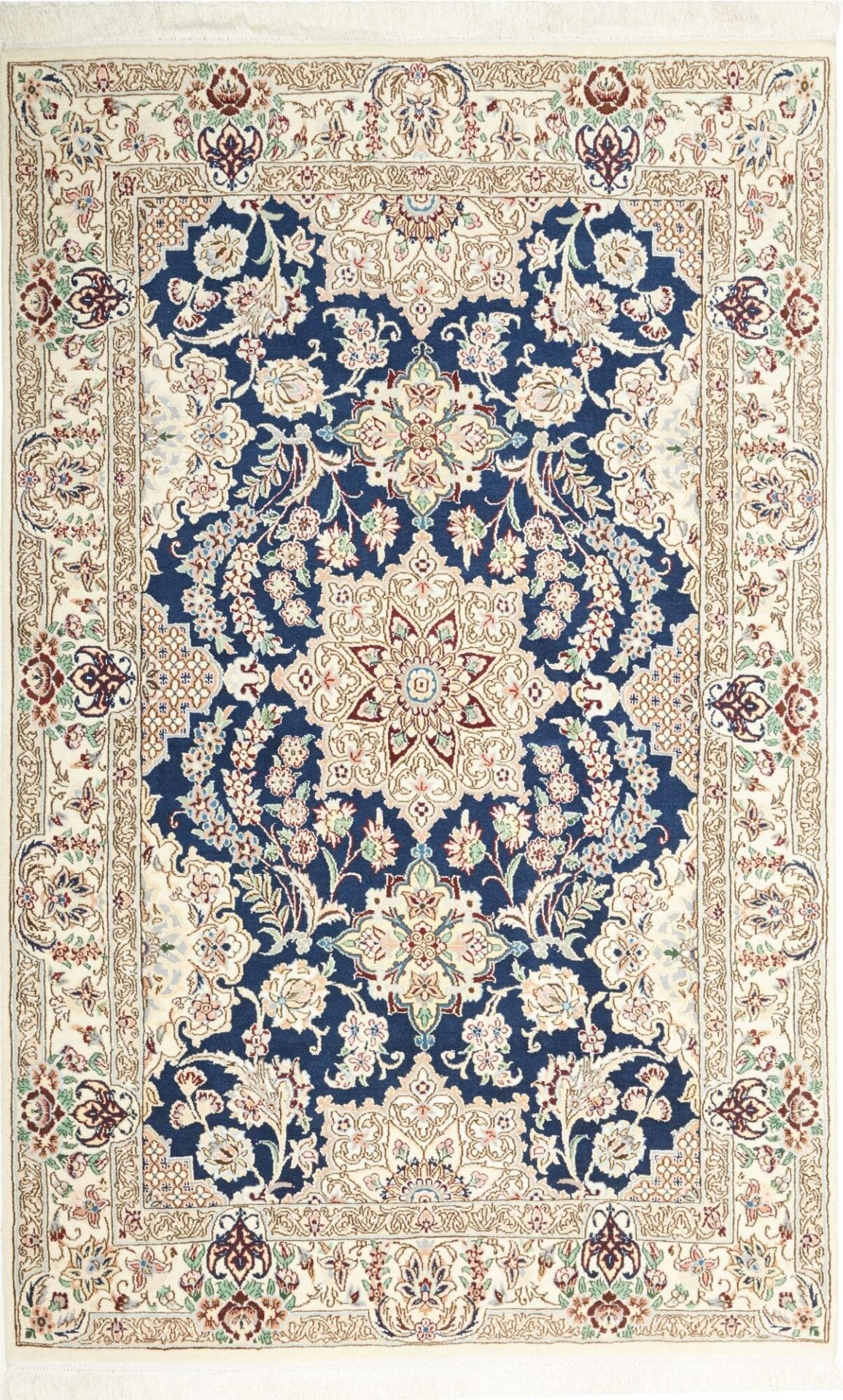 Exklusiver Nain Teppich 127 x 197 cm, Schurwolle, handgeknüpft H1