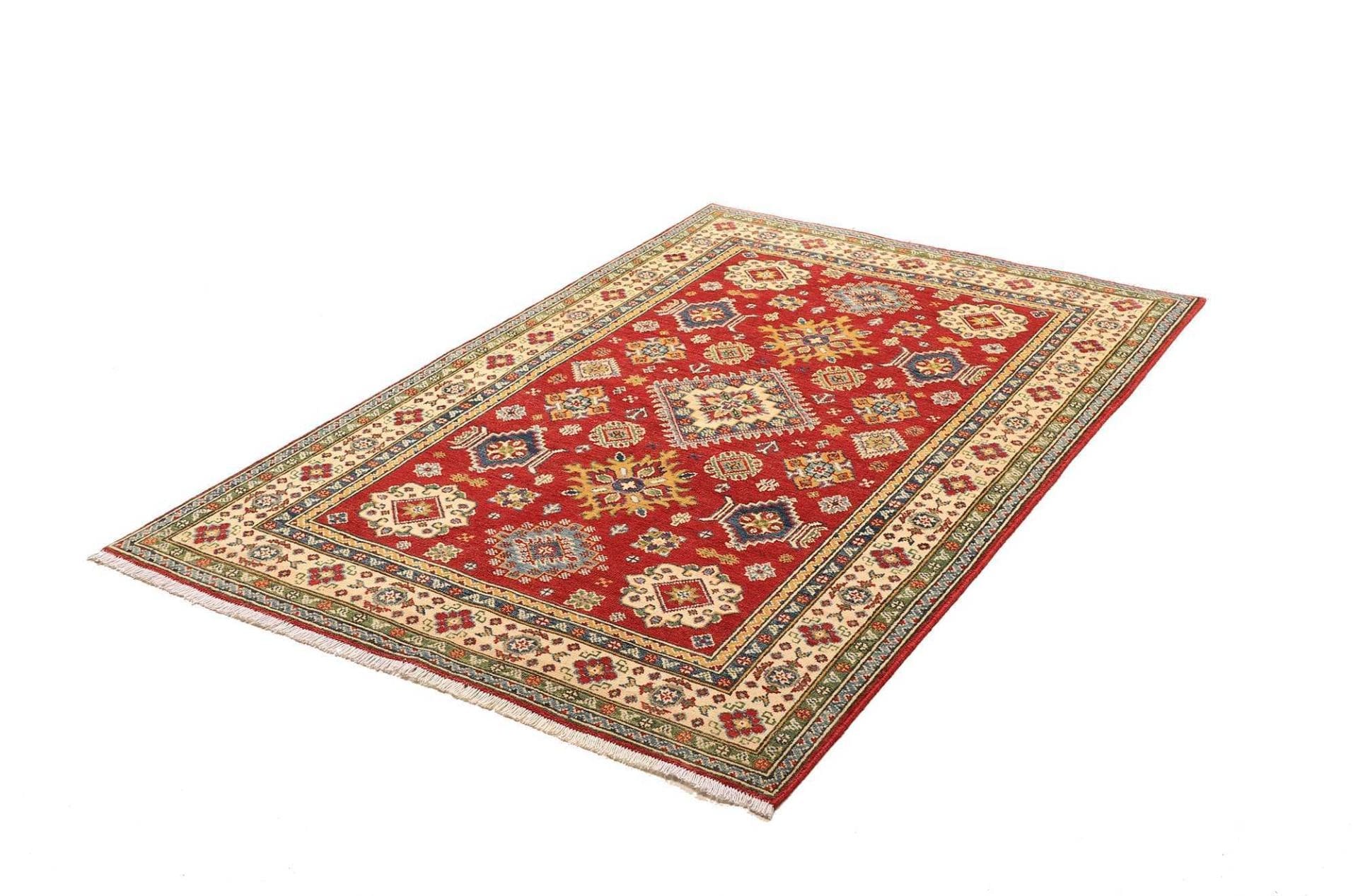 Kazak Orientteppich 125 x 184cm, handgeknüpft, Schurwolle, Rarität