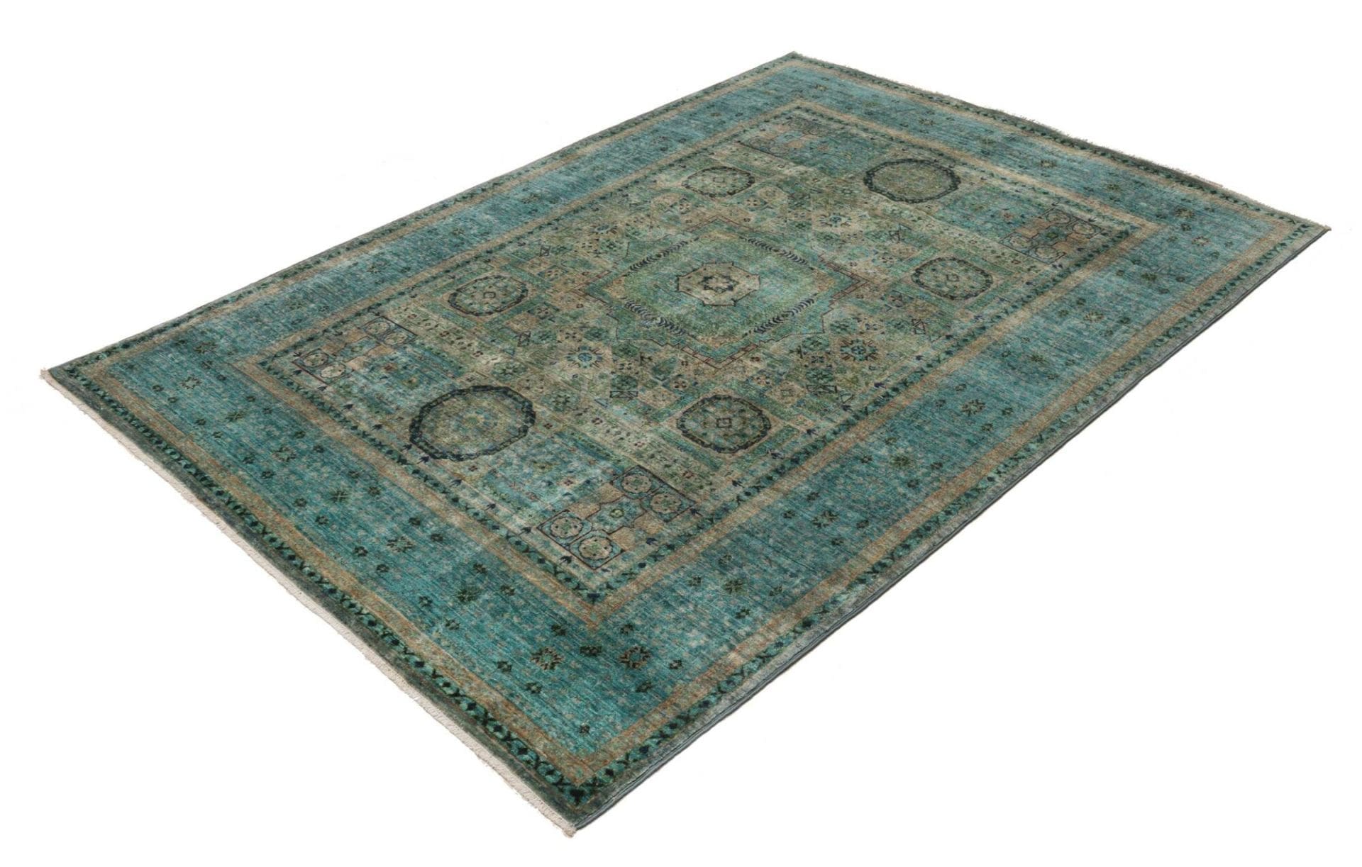 Mamluk Teppich 149 x 202 cm – Hochwertige Schurwolle, handgeknüpft