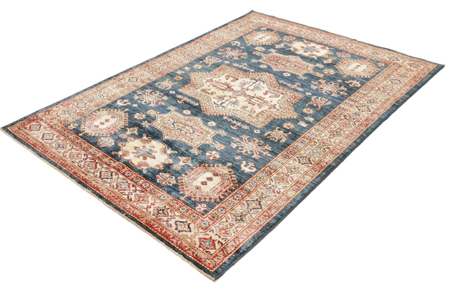 Kazak Teppich 149 x 207cm – Handgeknüpft, Wolle, geometrische Muster